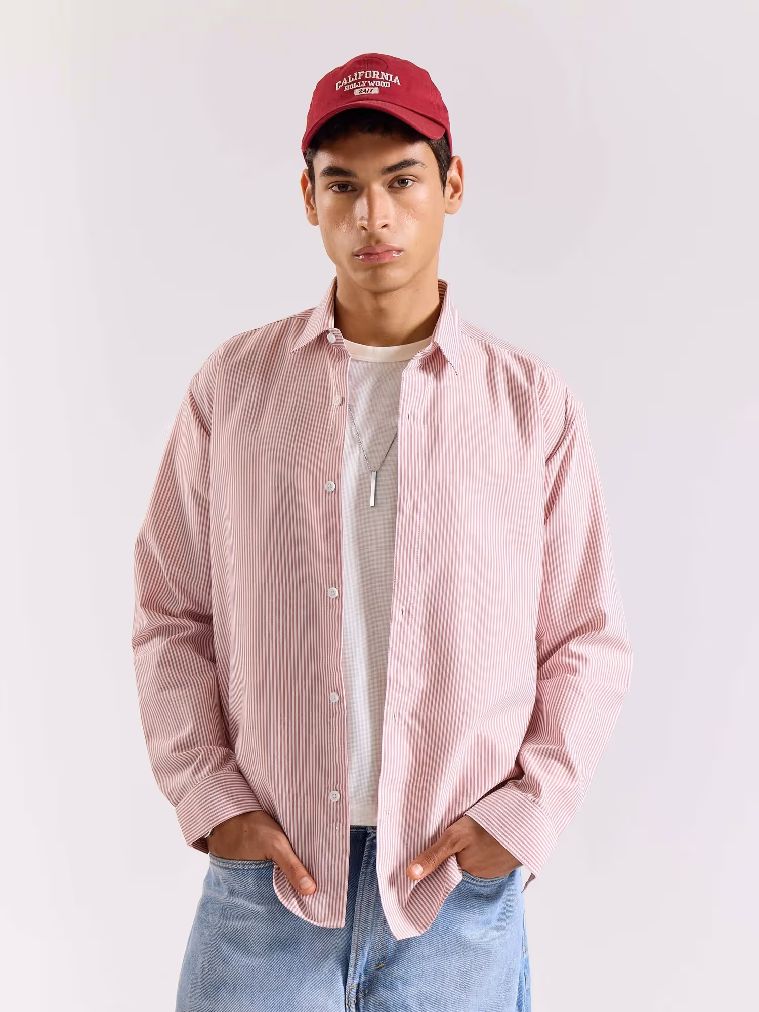 Relaxed Fit Red Striped Shirt  image 4