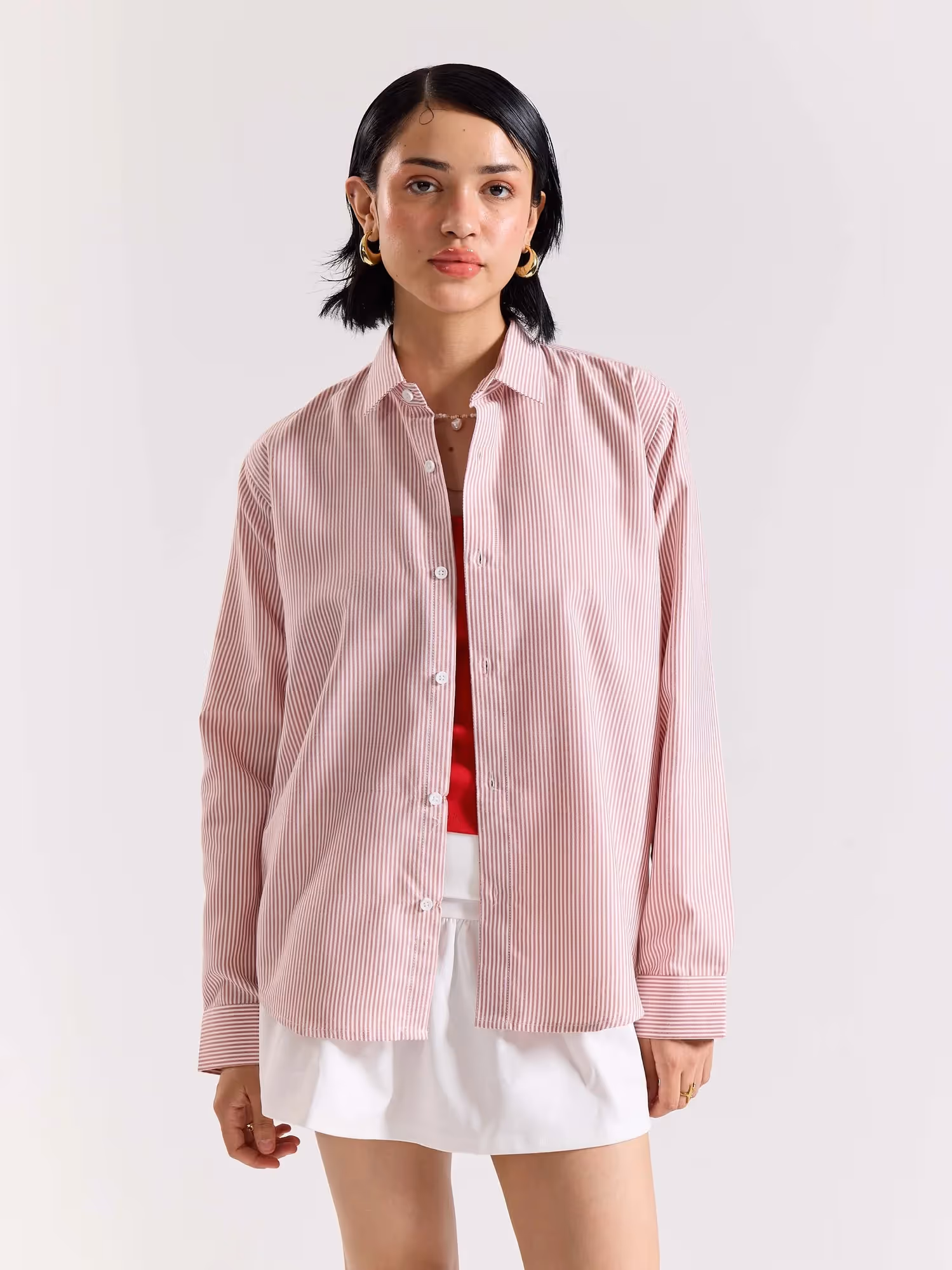 Relaxed Fit Red Striped Shirt  image 5