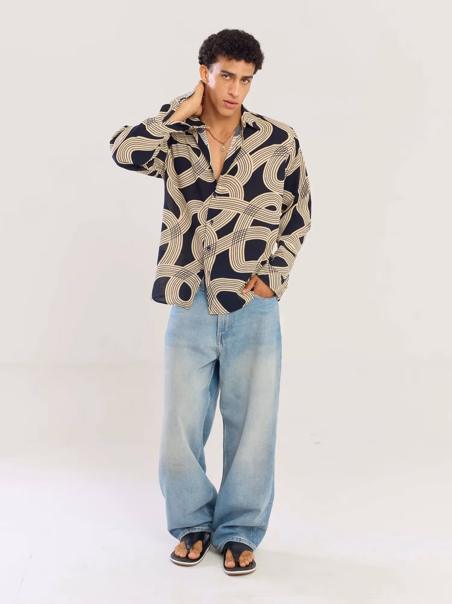 Retro Ripples Wrinkled Shirt image 1