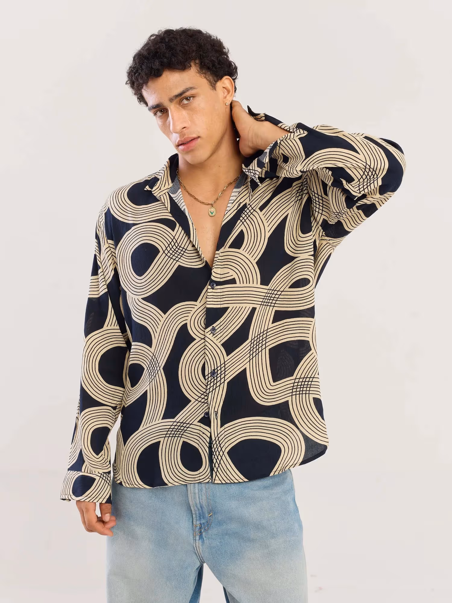 Retro Ripples Wrinkled Shirt image 6