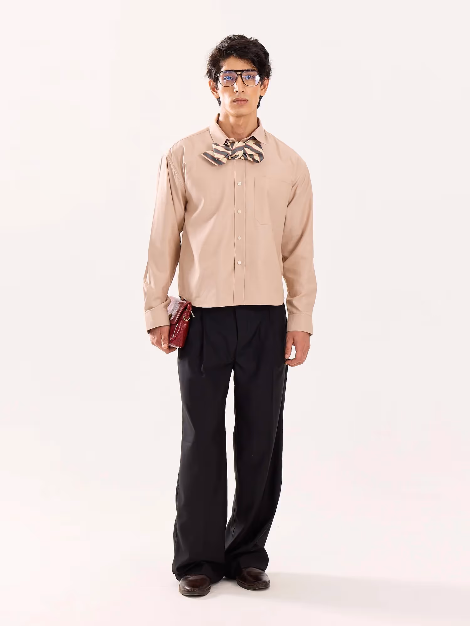 Rose Gold Oversized Cropped Shirt image 1