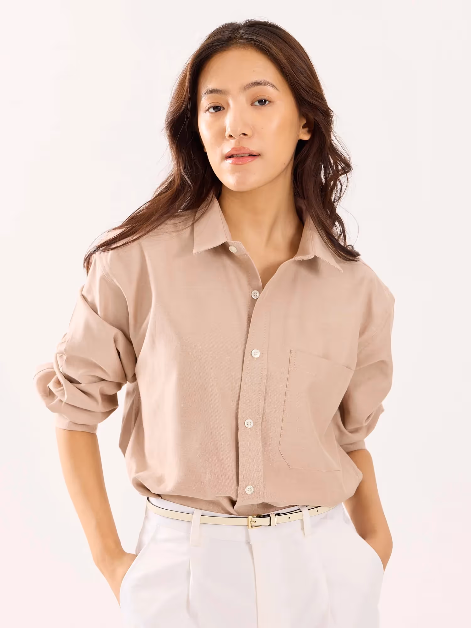 Rose Gold Oversized Cropped Shirt  image 4
