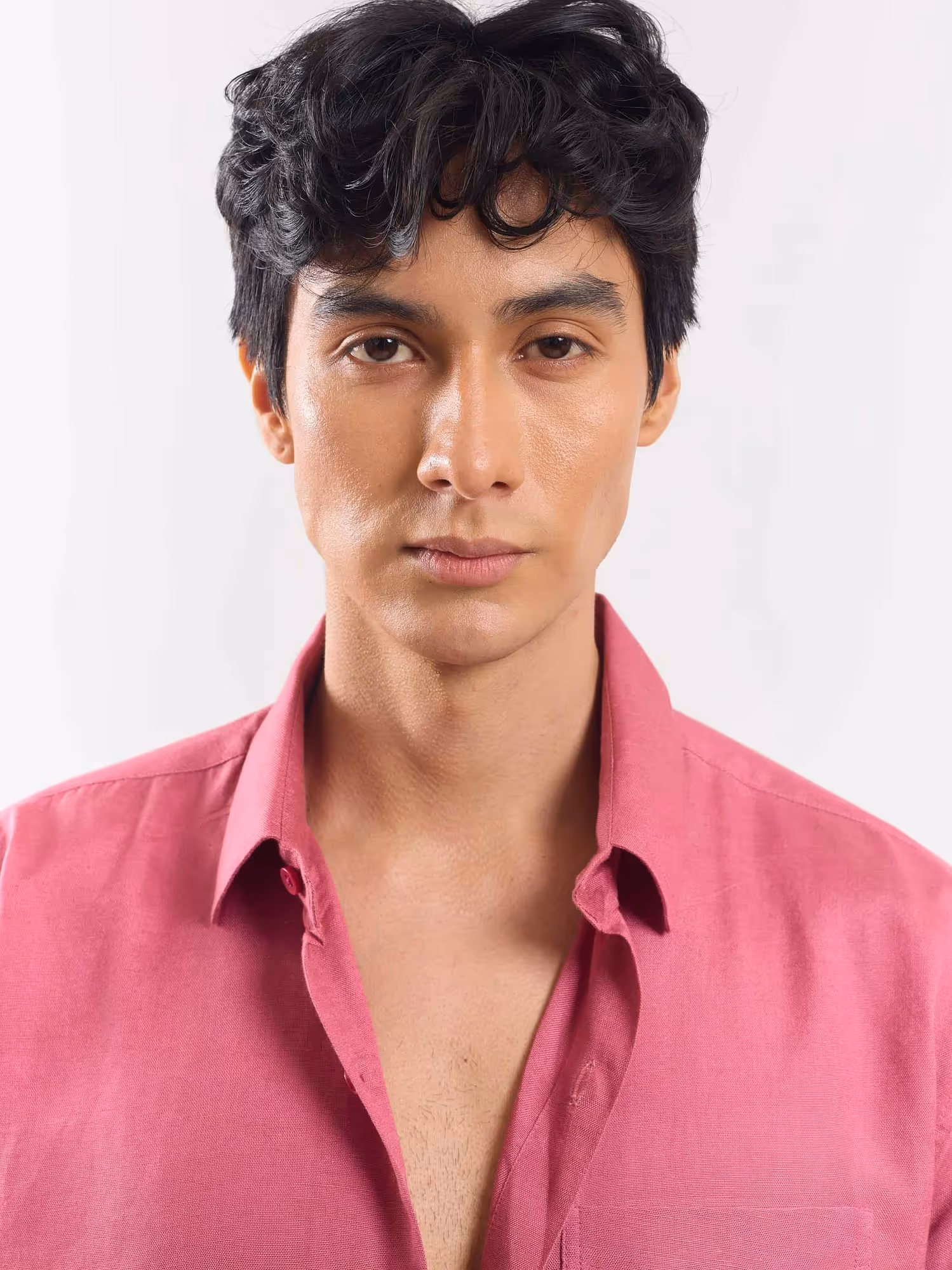 Rose Pink Half Sleeve Linen Shirt image 4