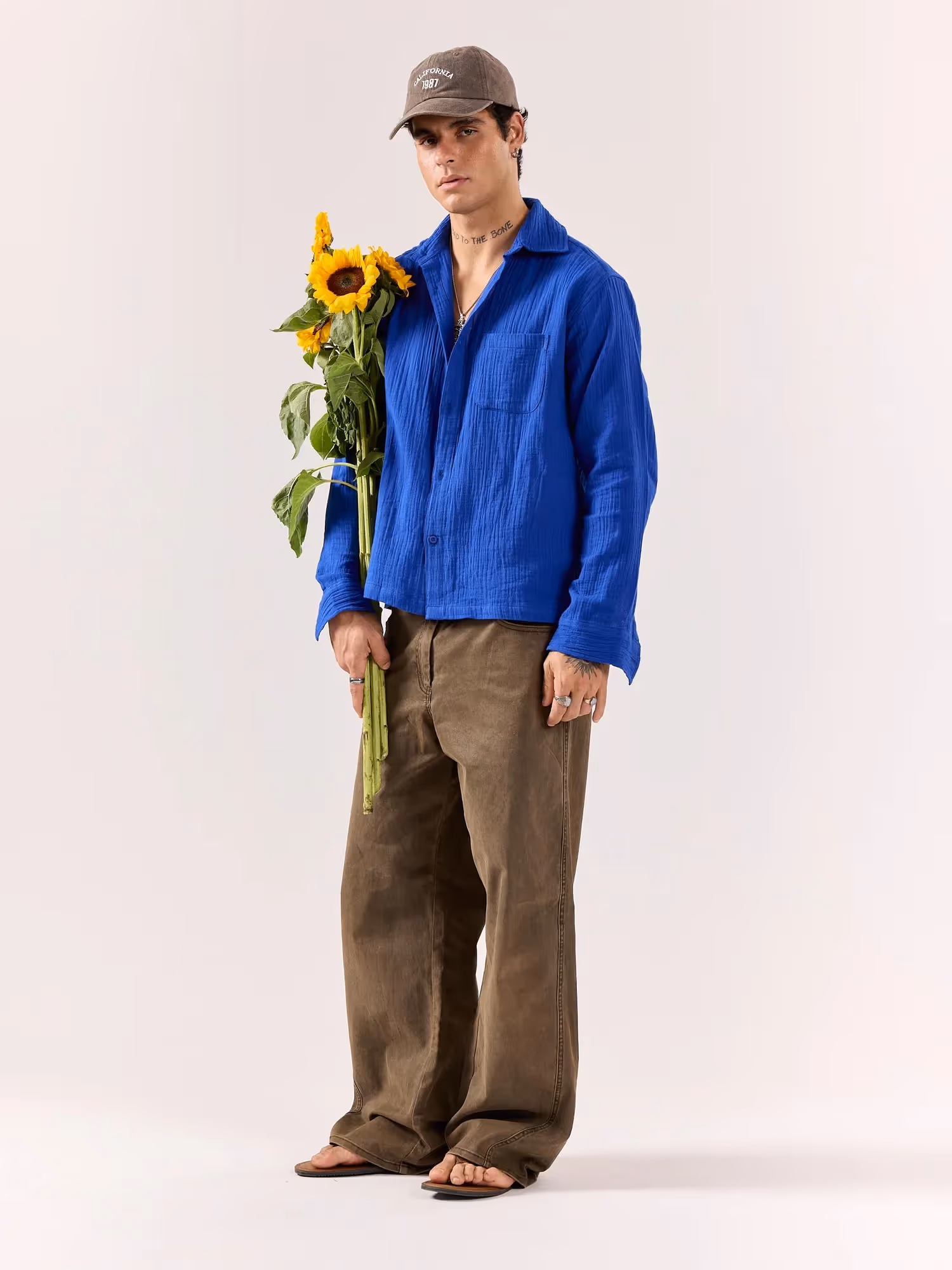 Royal Blue Gauze Holiday Shirt image 2