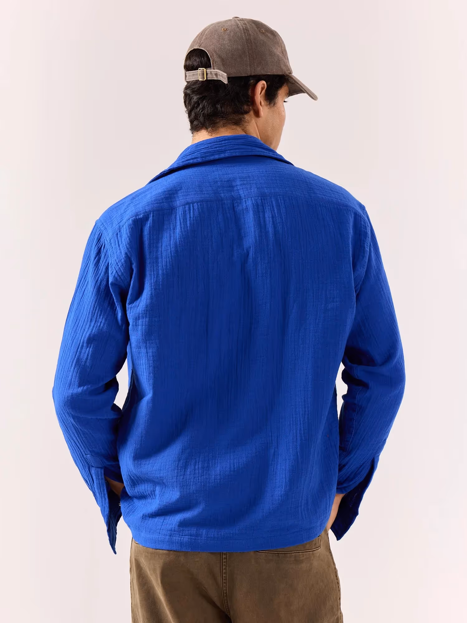 Royal Blue Gauze Holiday Shirt image 7