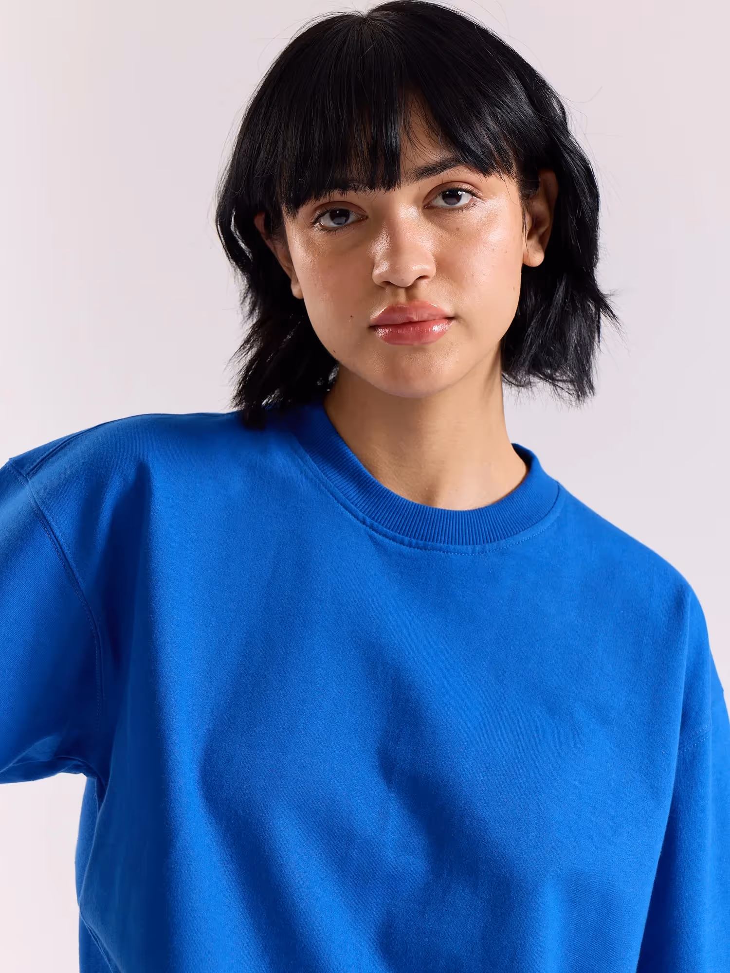 Royal Blue Loose Fit Cropped T-Shirt image 5