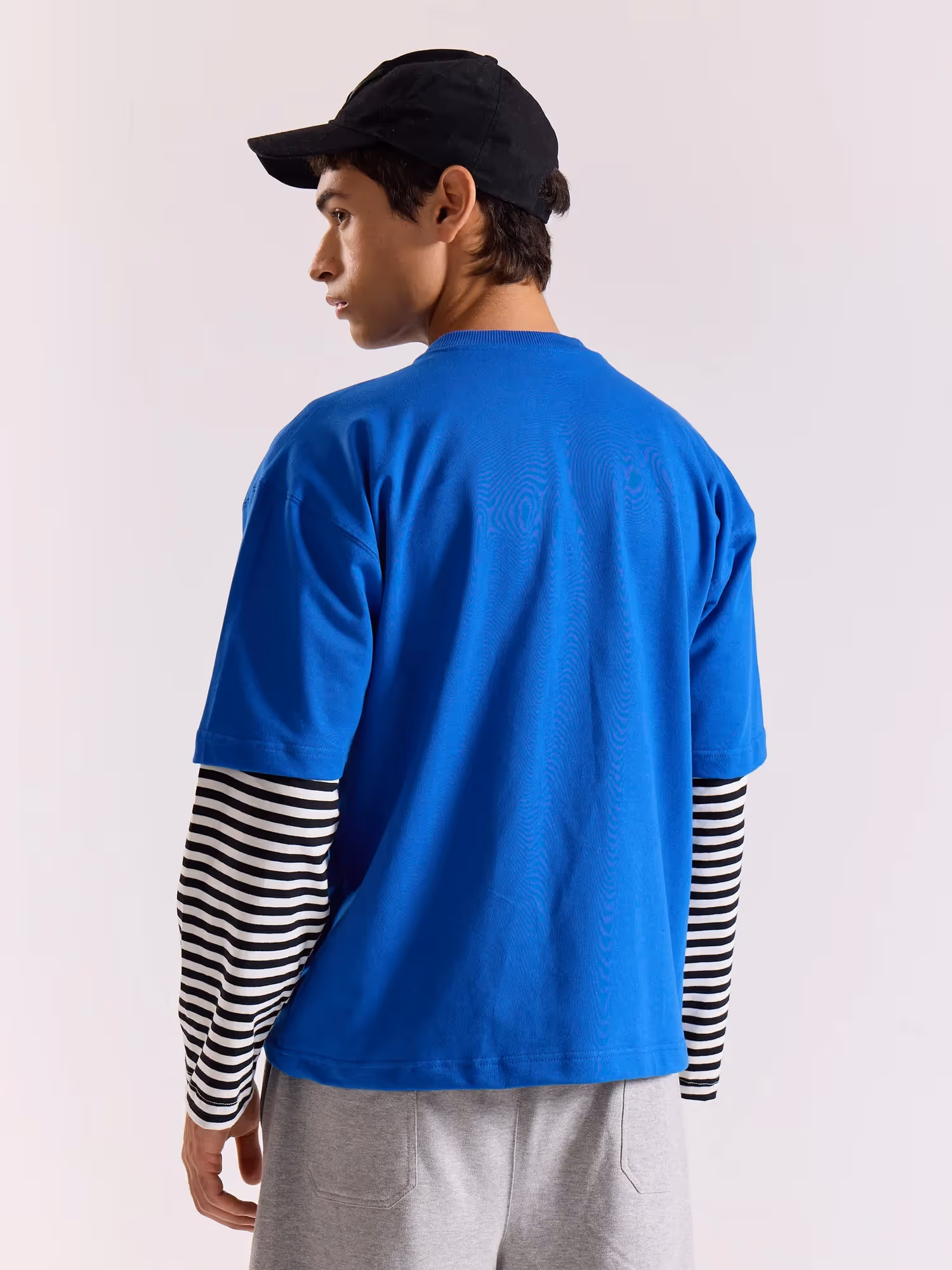 Royal Blue Loose Fit Cropped T-Shirt image 8