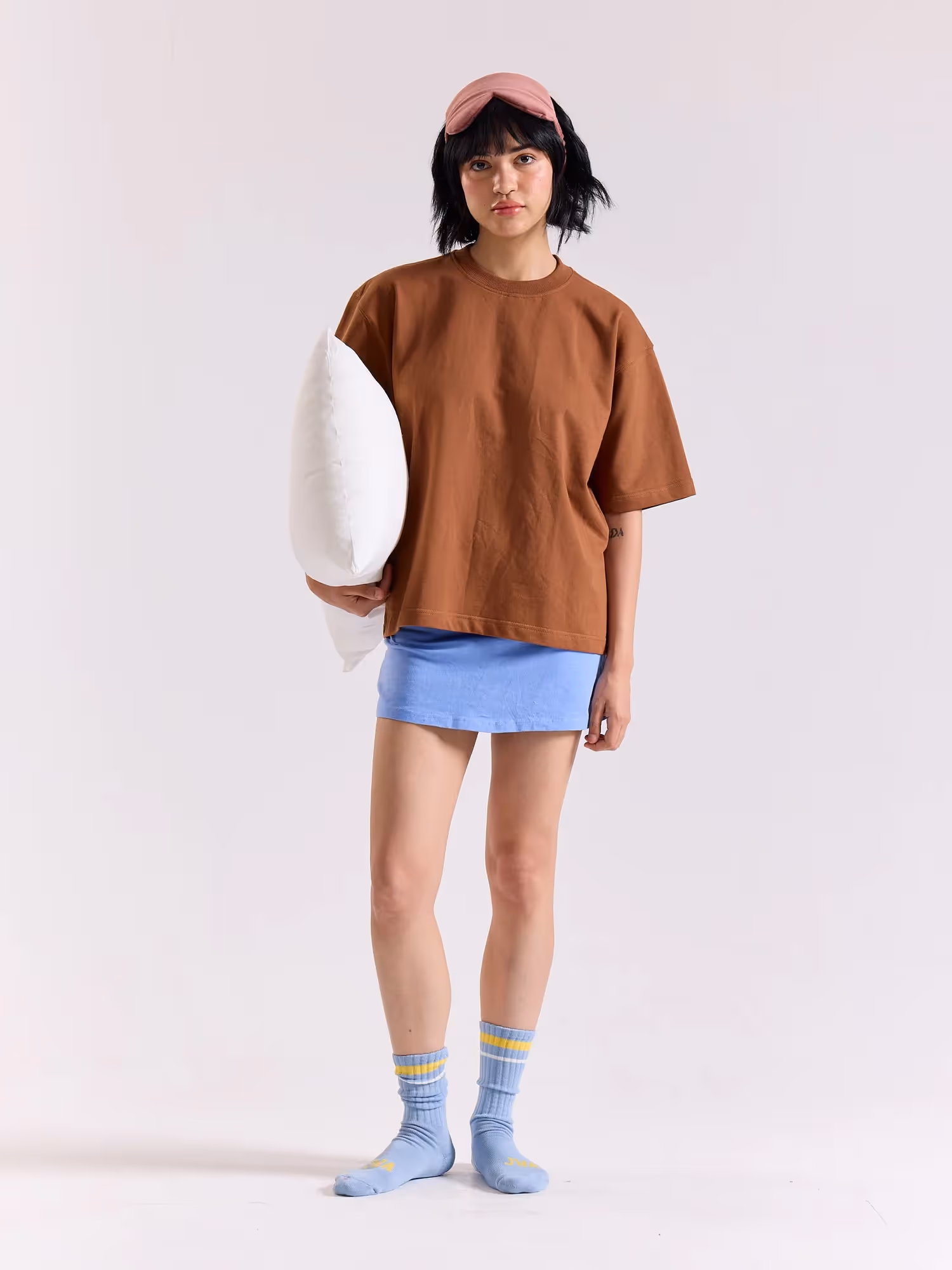 Russet Brown Loose Fit Cropped T-Shirt image 2