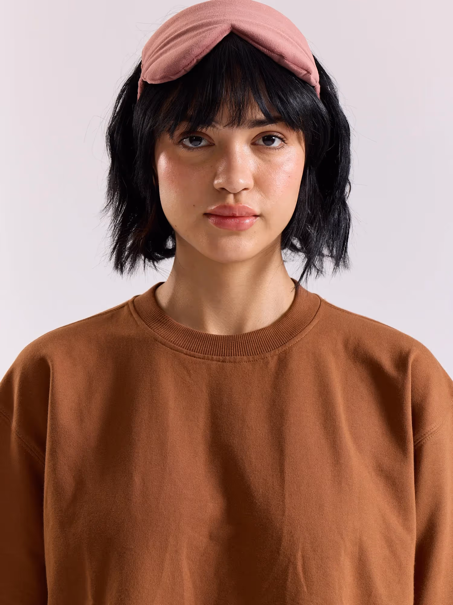 Russet Brown Loose Fit Cropped T-Shirt image 5