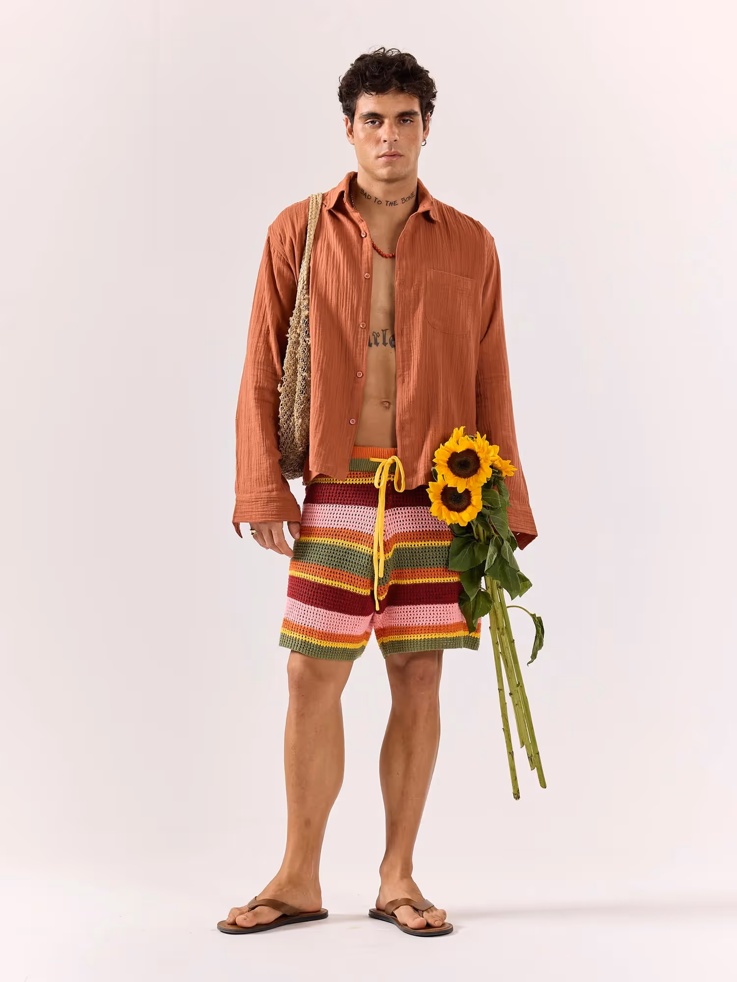 Rust Gauze Holiday Shirt image 1