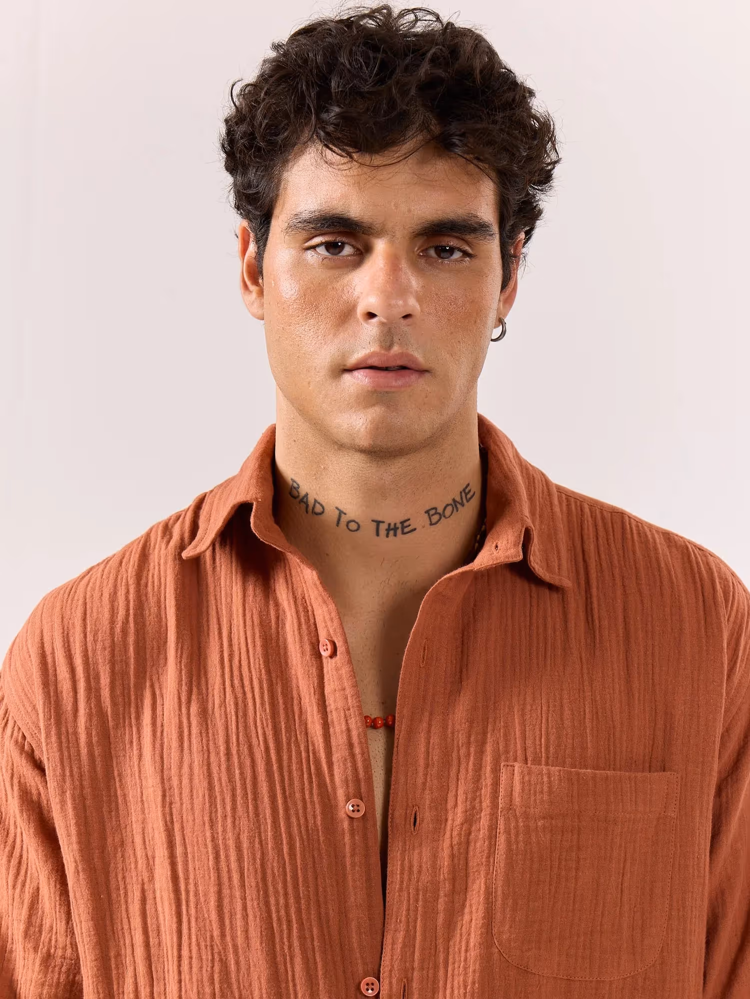 Rust Gauze Holiday Shirt  image 4