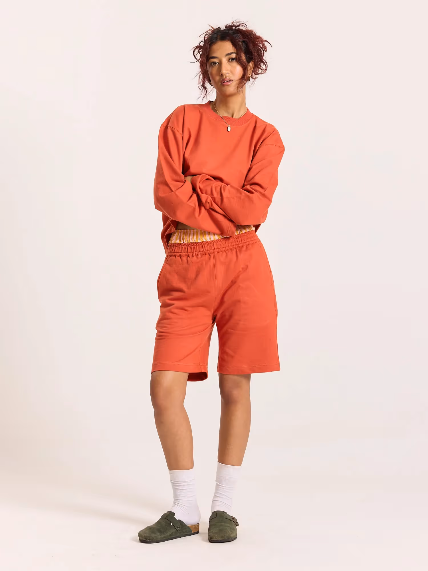 Rust Orange Loose Fit Cropped T-Shirt image 2