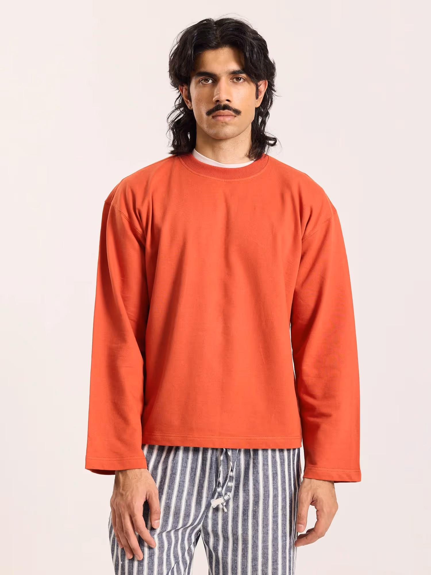Rust Orange Loose Fit Cropped T-Shirt image 3
