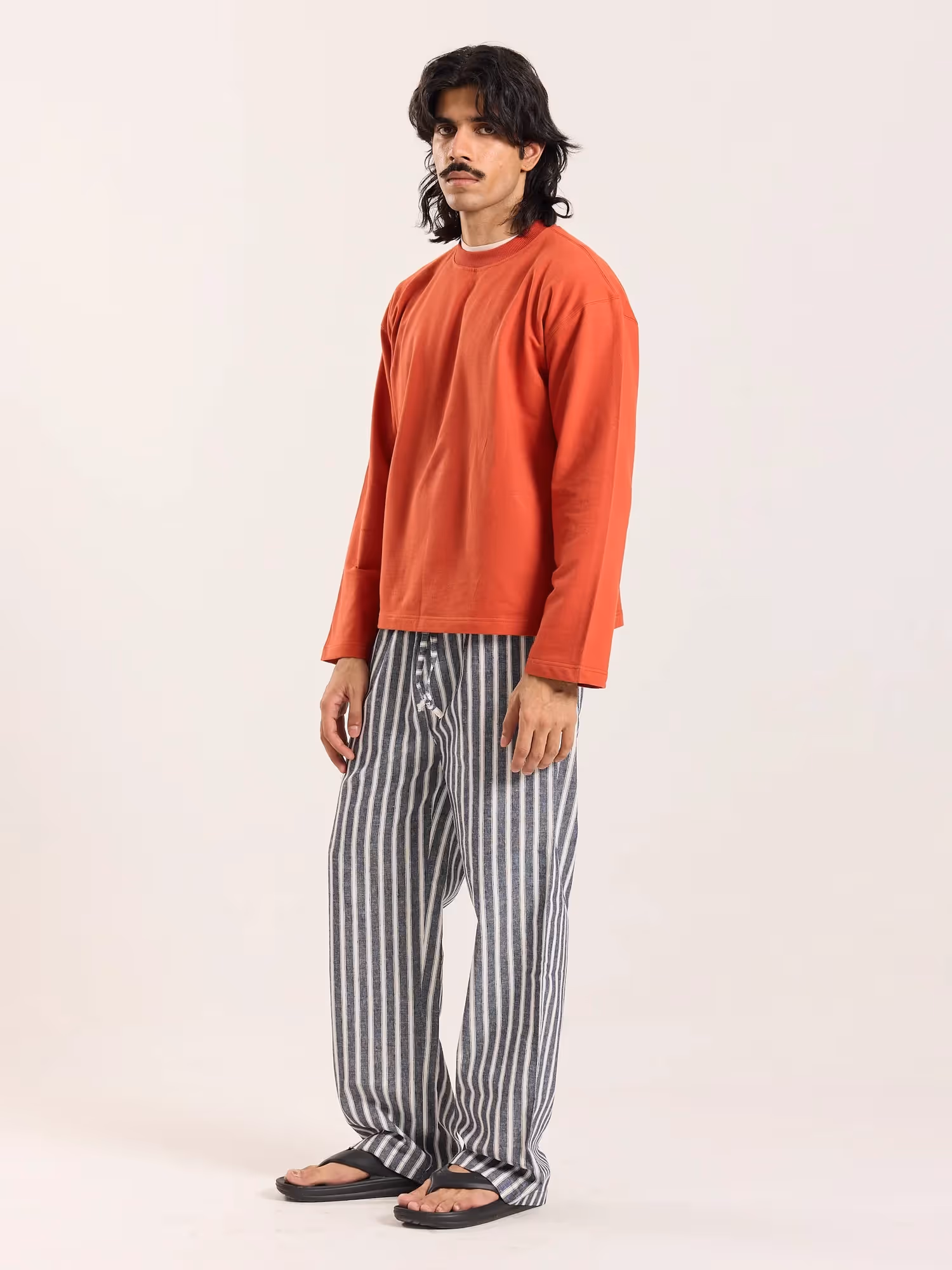 Rust Orange Loose Fit Cropped T-Shirt image 6