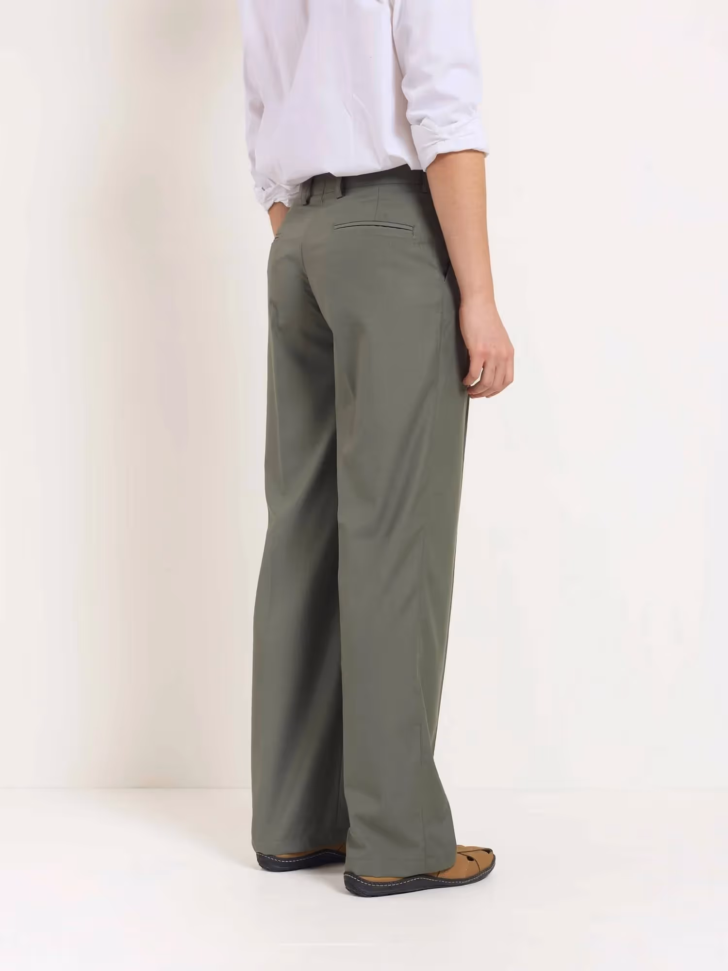 Sage Green Baggy Fit Trousers image 4