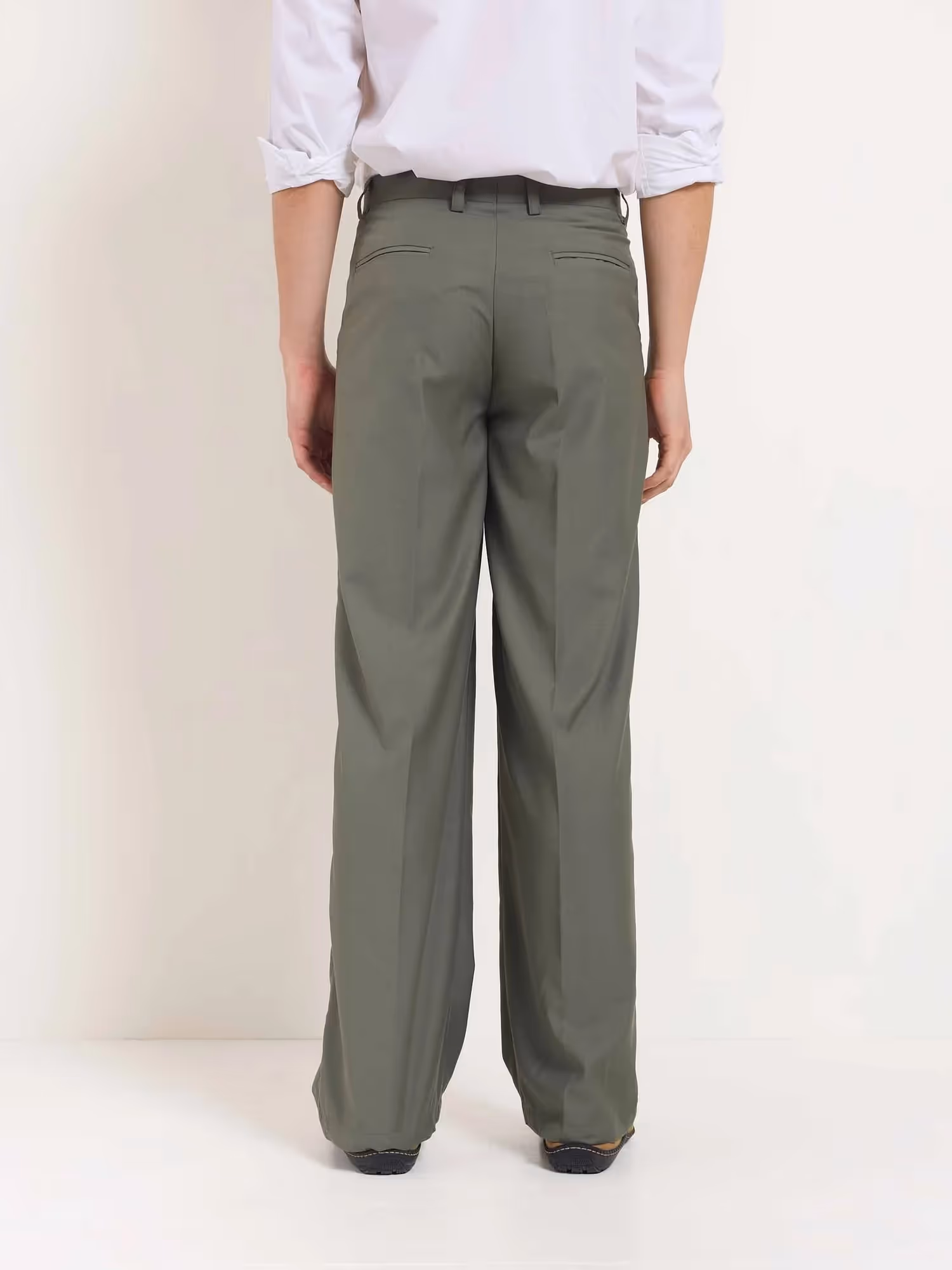 Sage Green Baggy Fit Trousers image 7