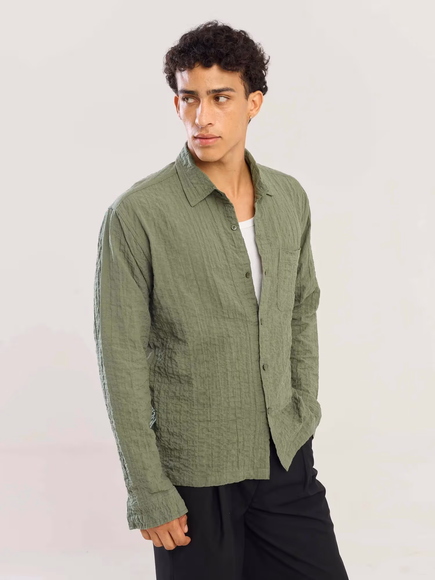Sage Green Flowing Shirt image 5