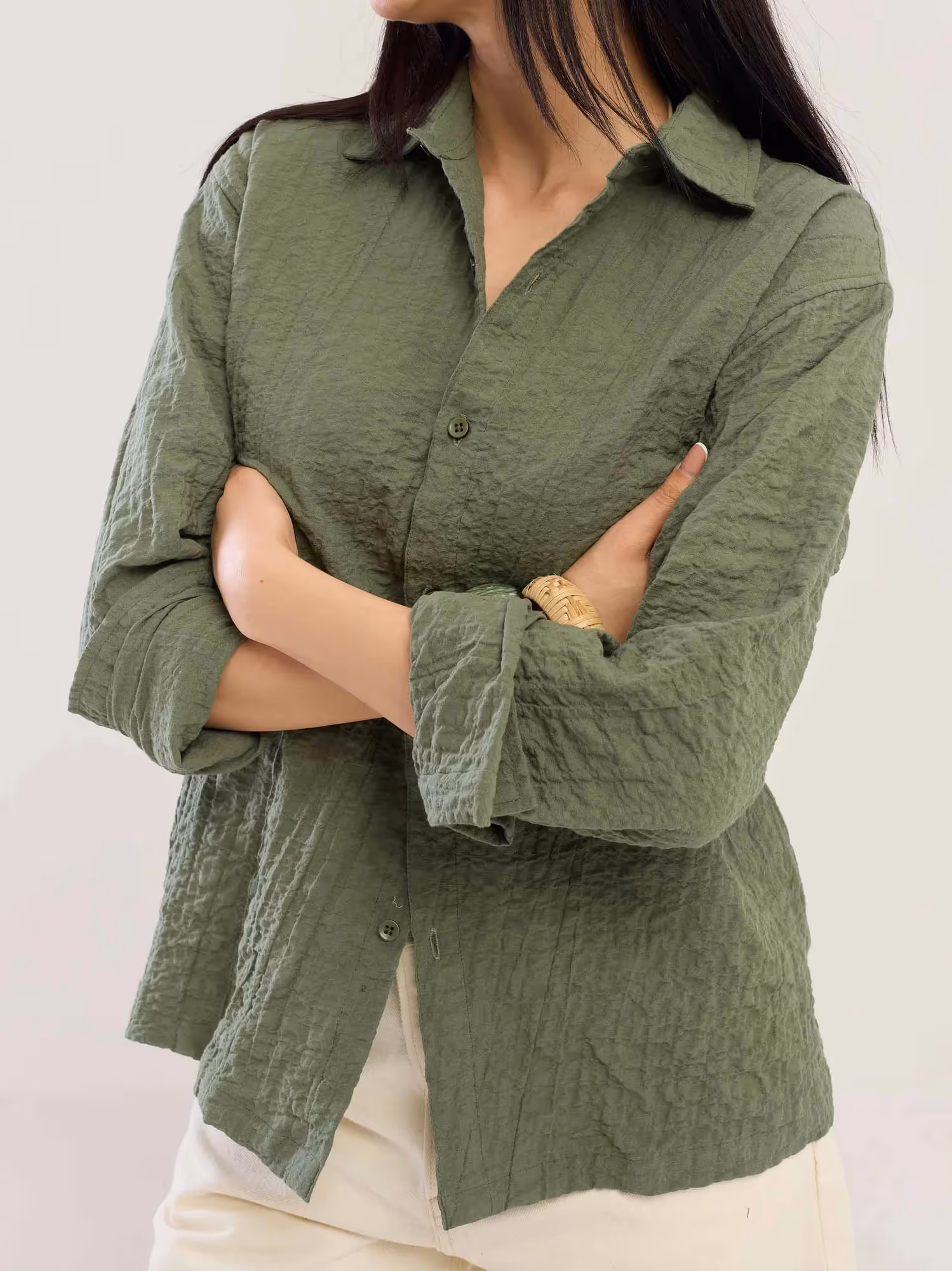 Sage Green Flowing Shirt image 6
