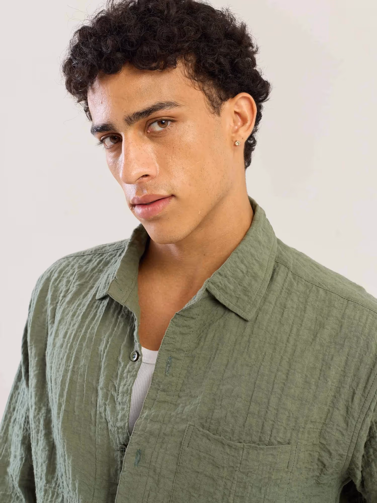 Sage Green Flowing Shirt image 7
