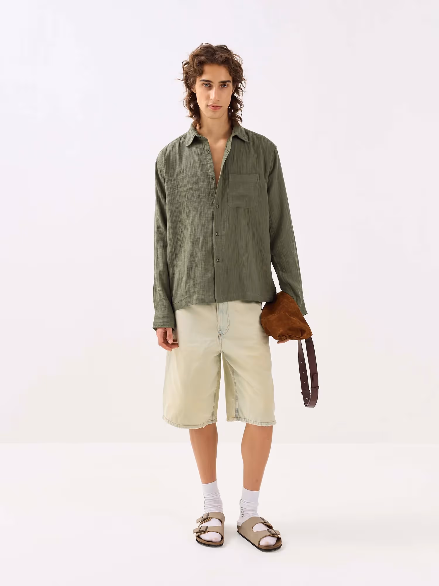 Sage Green Gauze Holiday Shirt image 1