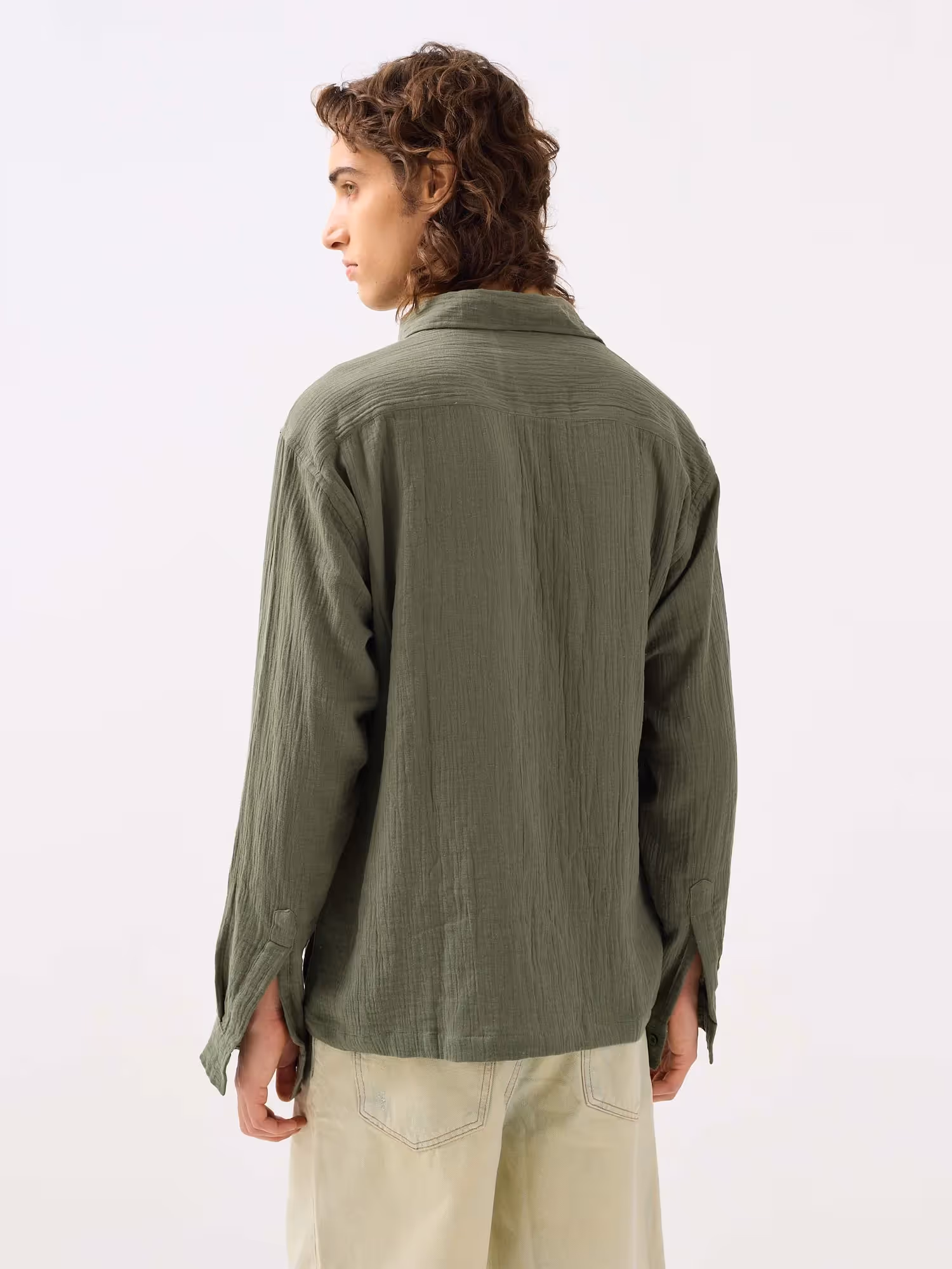 Sage Green Gauze Holiday Shirt image 7