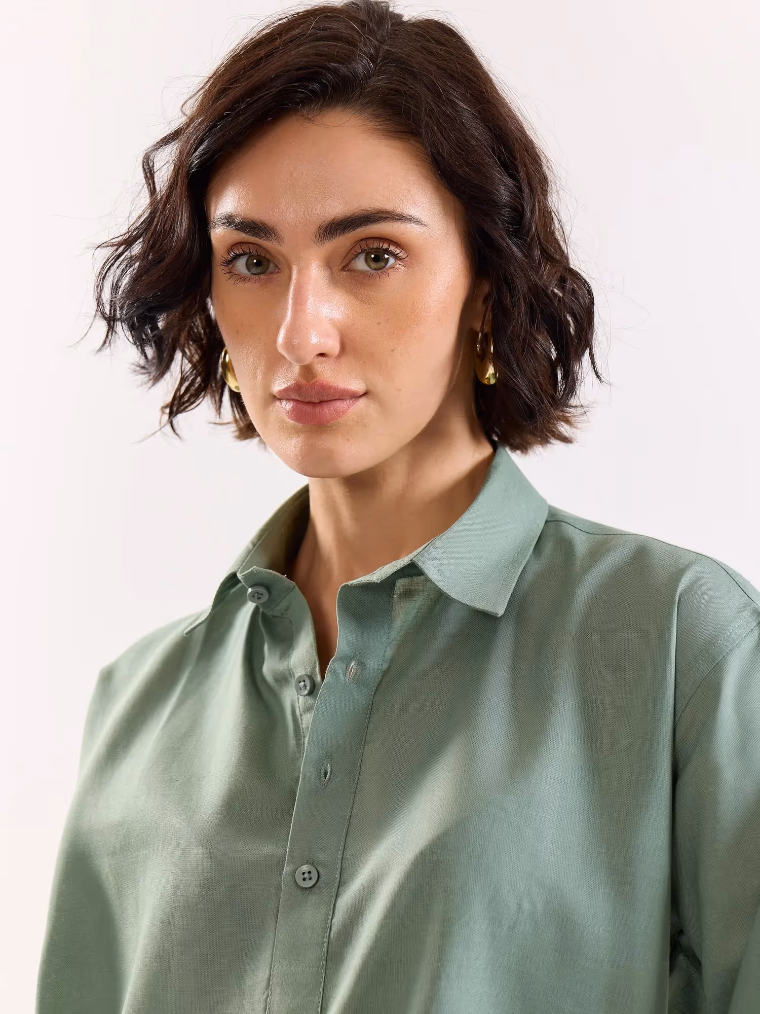 Sage Green Linen Blend Pullover  image 5