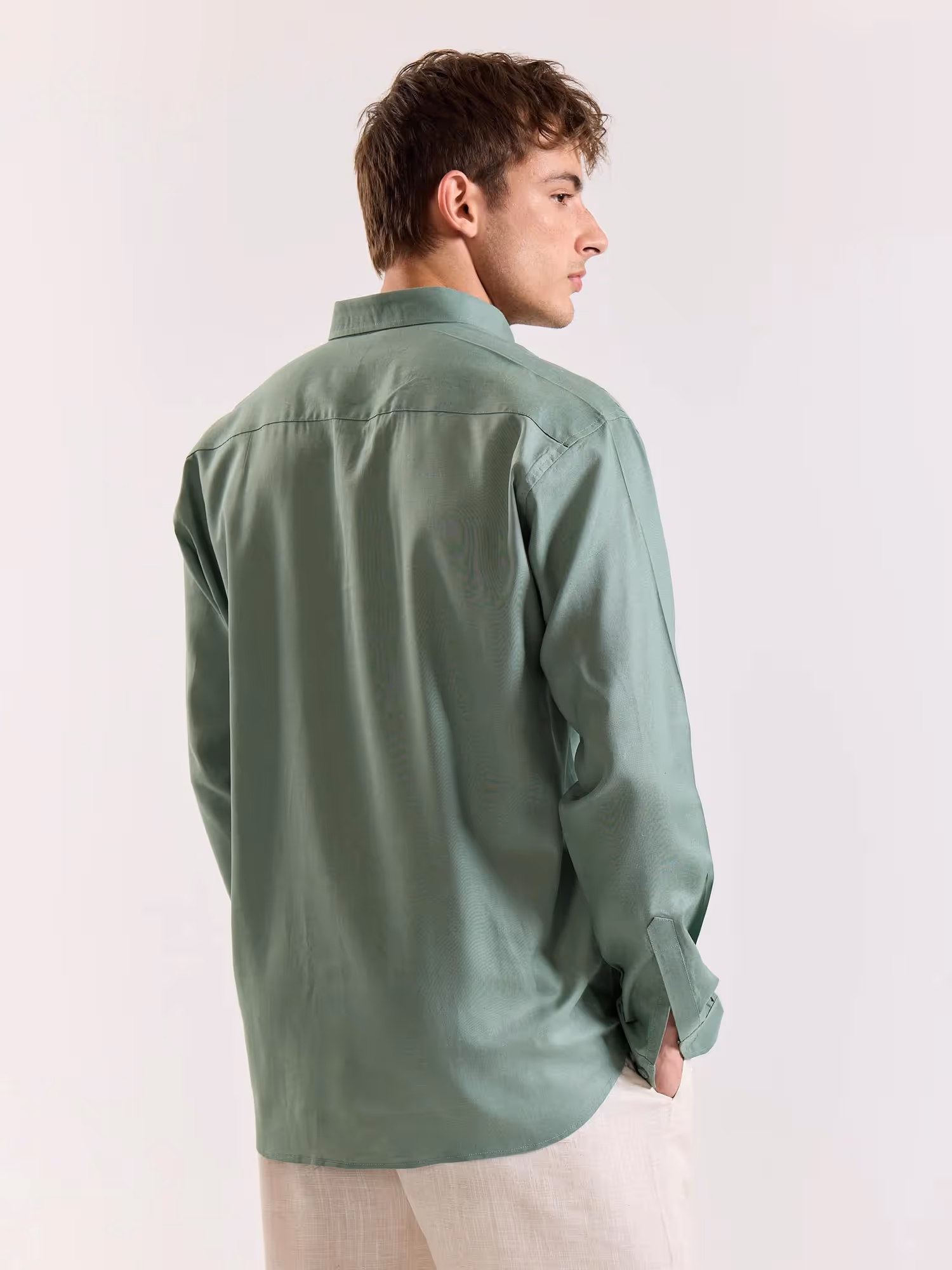 Sage Green Linen Blend Pullover  image 8