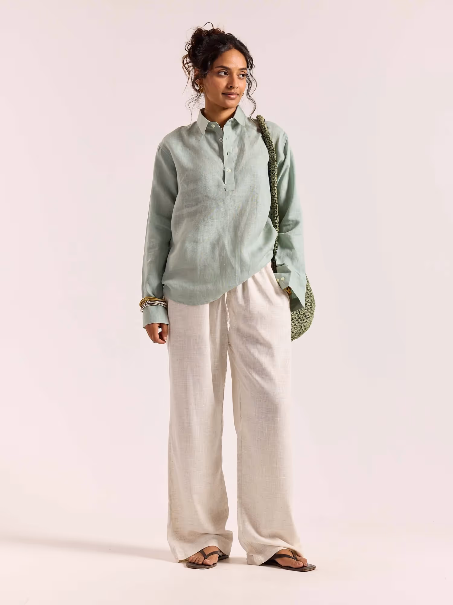 Sage Green Linen Pullover image 2
