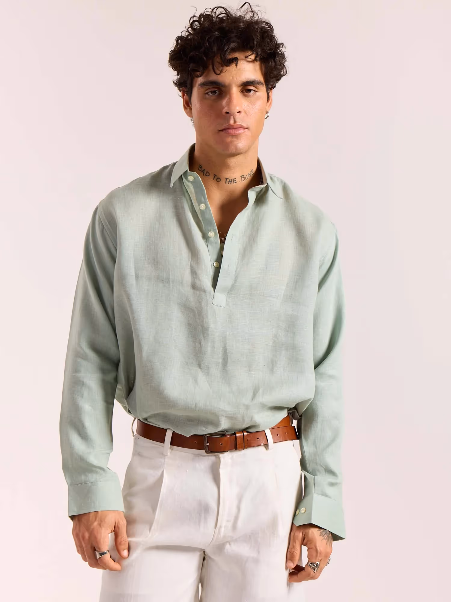 Sage Green Linen Pullover image 3