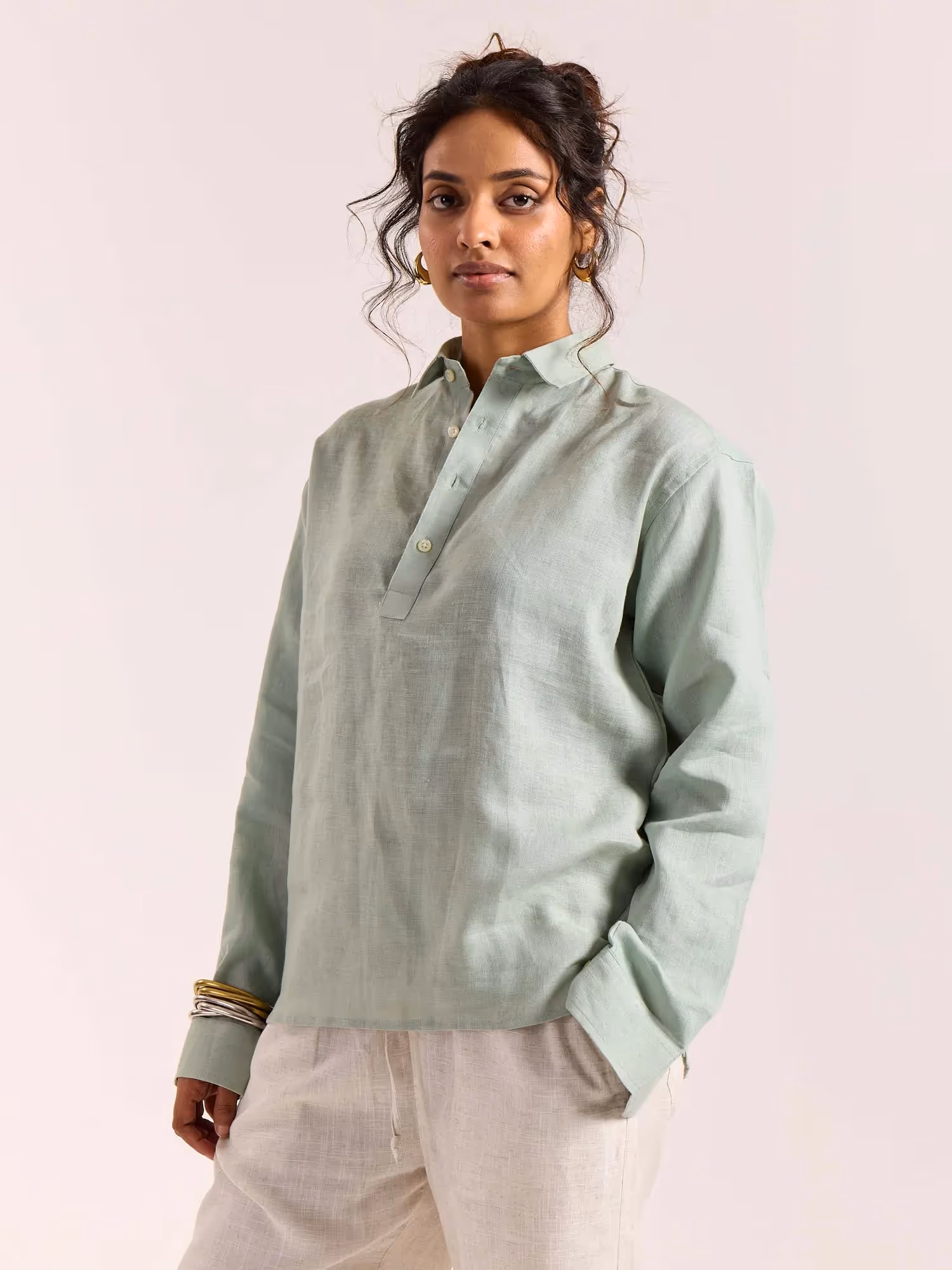 Sage Green Linen Pullover image 6