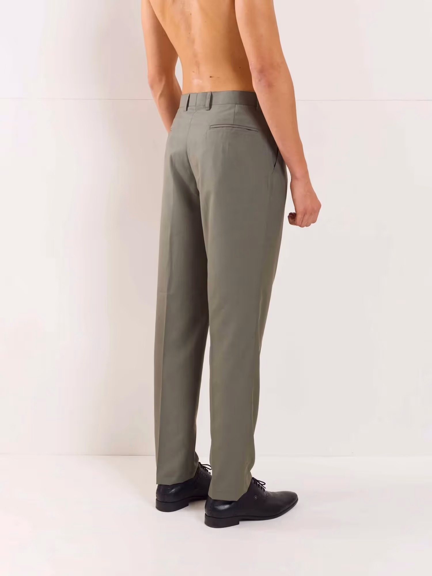 Sage Green Straight Fit Trousers  image 6