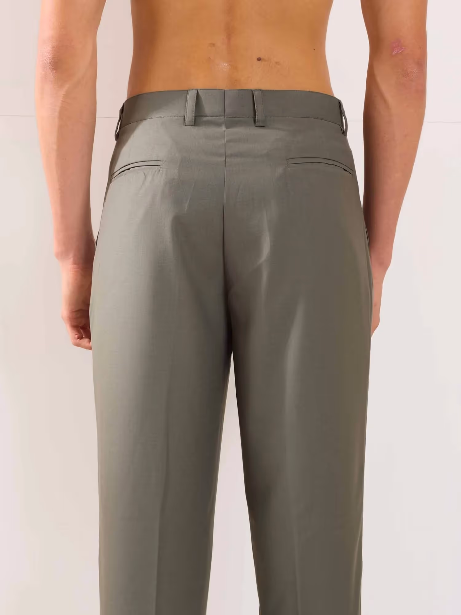 Sage Green Straight Fit Trousers  image 8