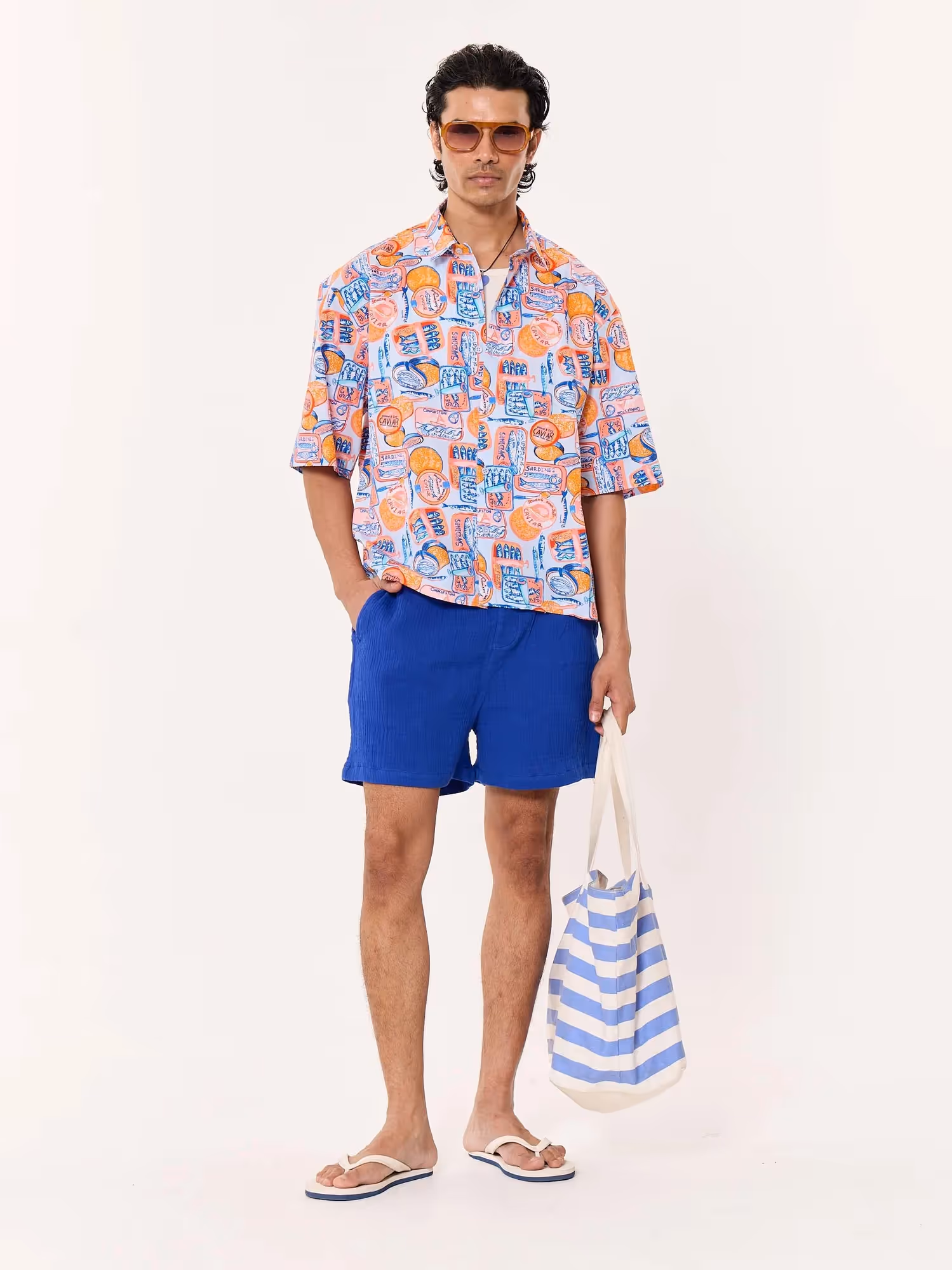 Sardine Club Printed Cropped Shirt image 1
