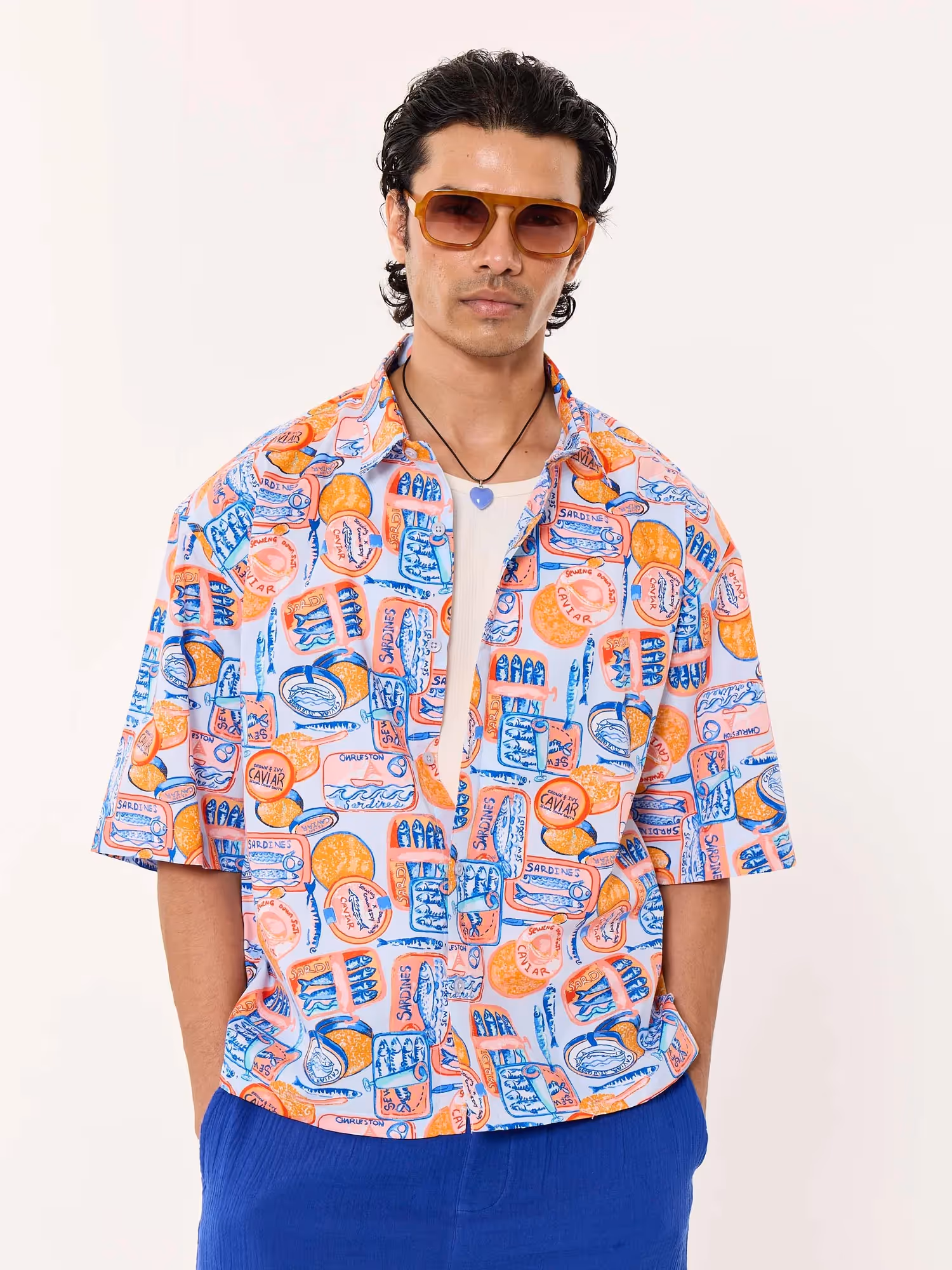 Sardine Club Printed Cropped Shirt image 3