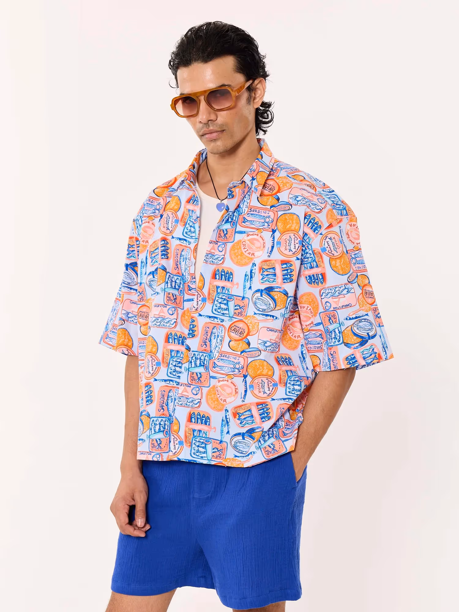 Sardine Club Printed Cropped Shirt image 5