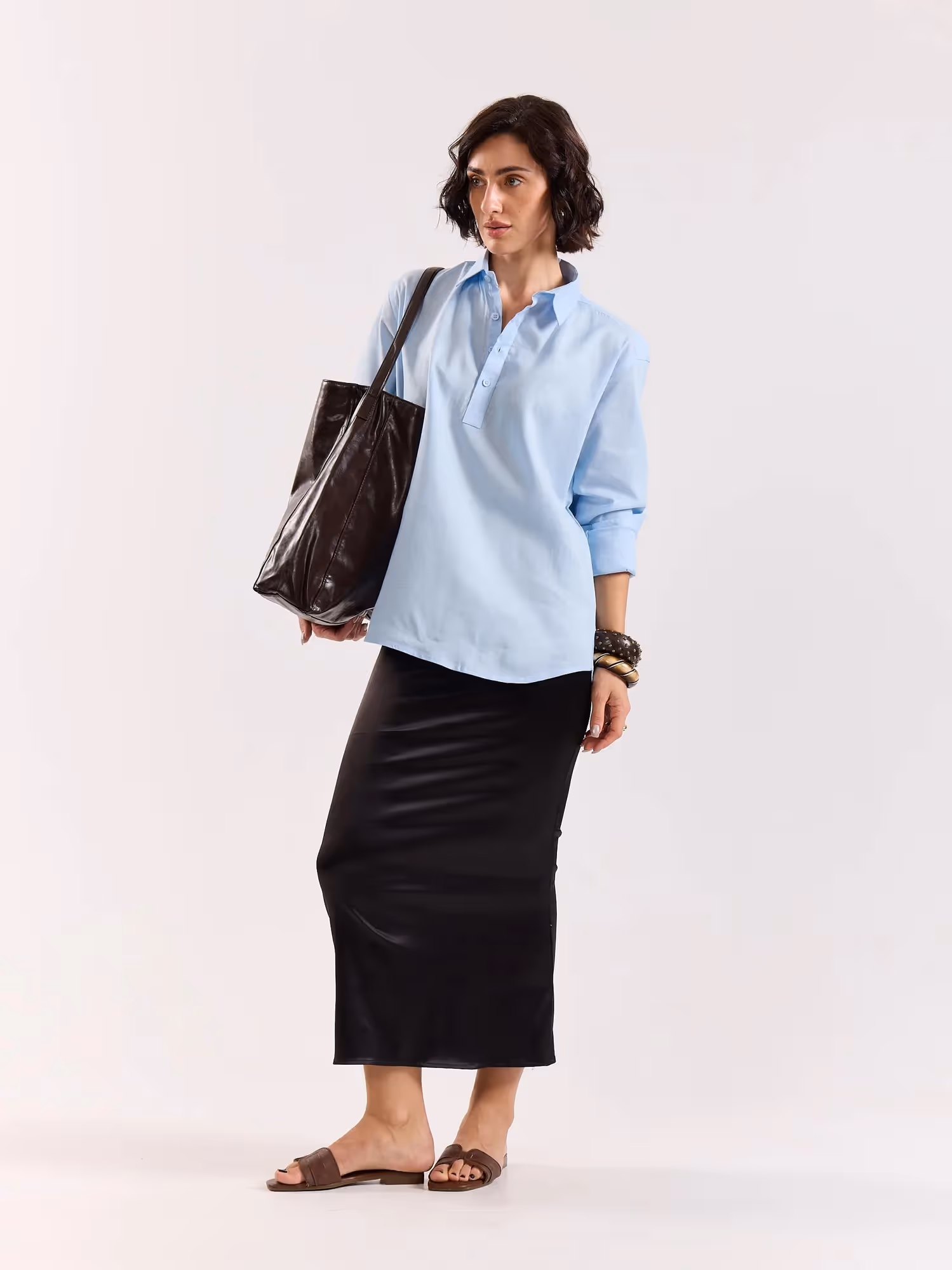 Sky Blue Linen Blend Pullover image 2