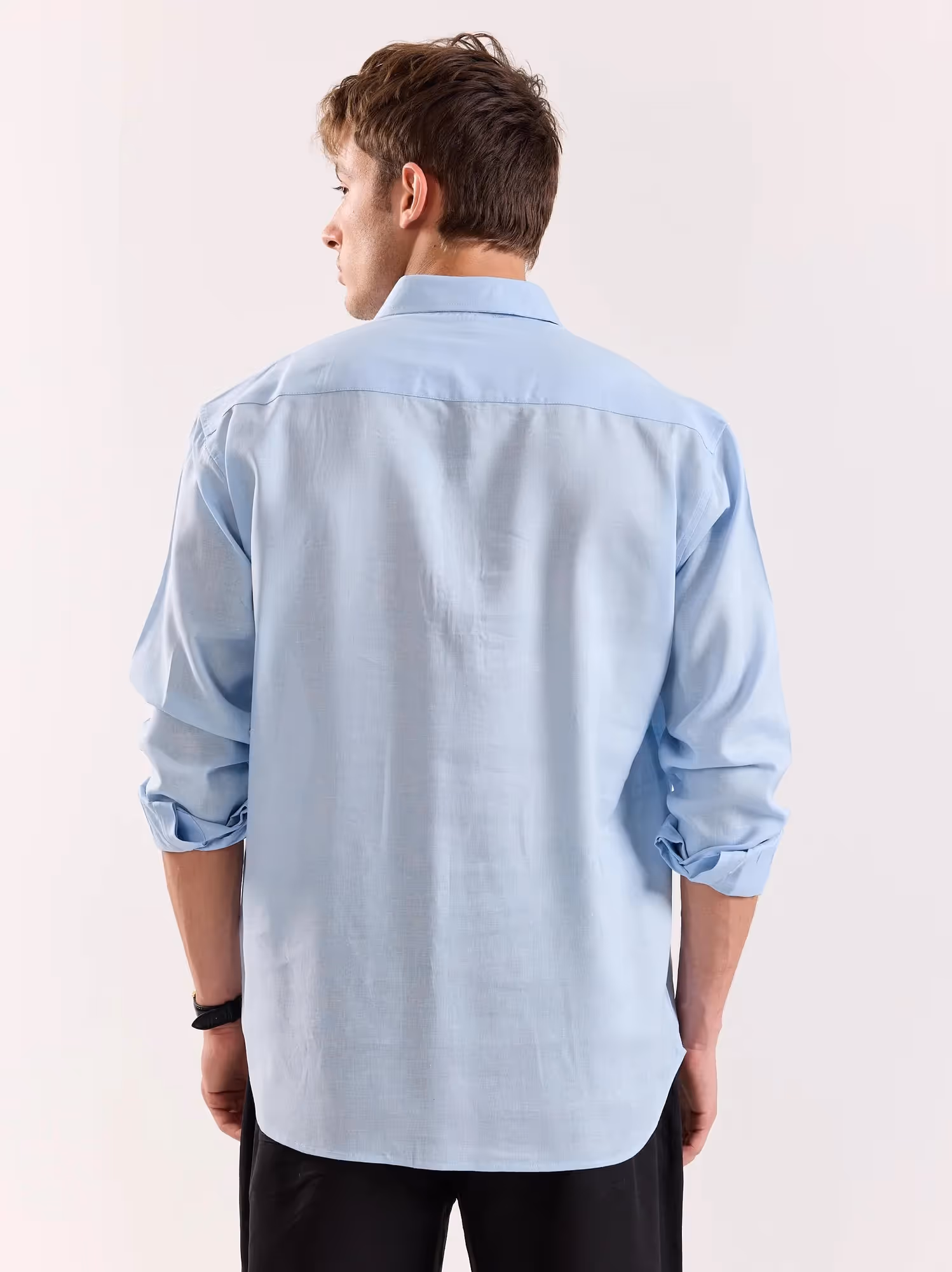 Sky Blue Linen Blend Pullover image 8
