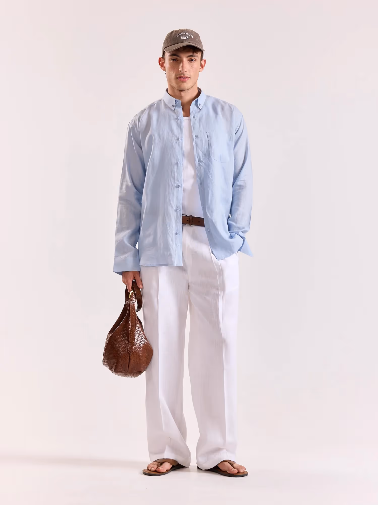 Sky Blue Linen Shirt image 1