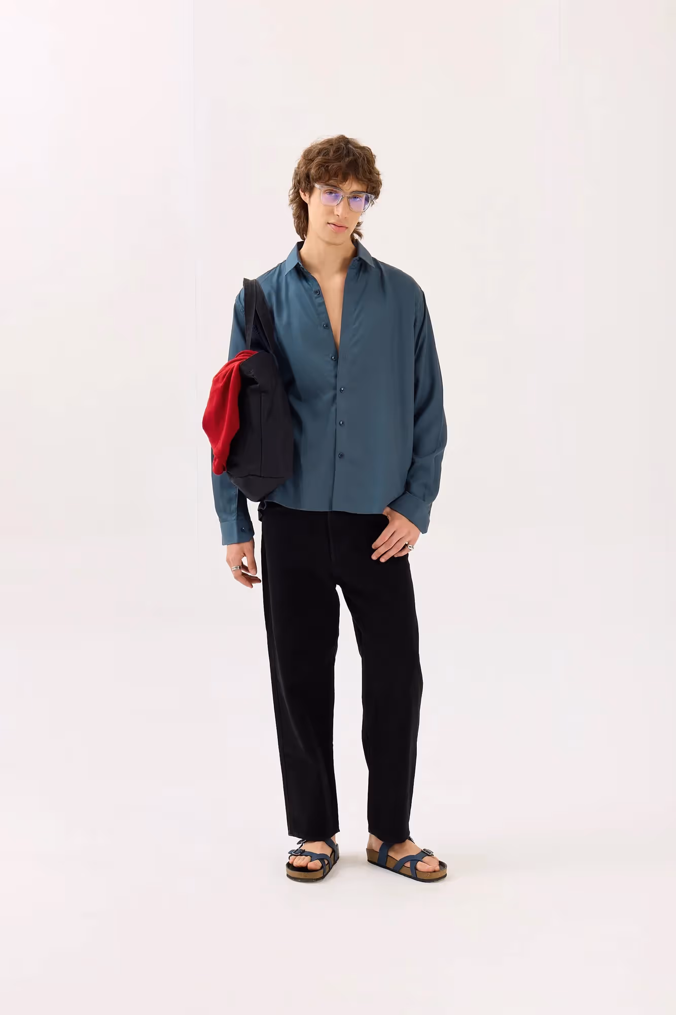 Slate Grey Drape Shirt image 1