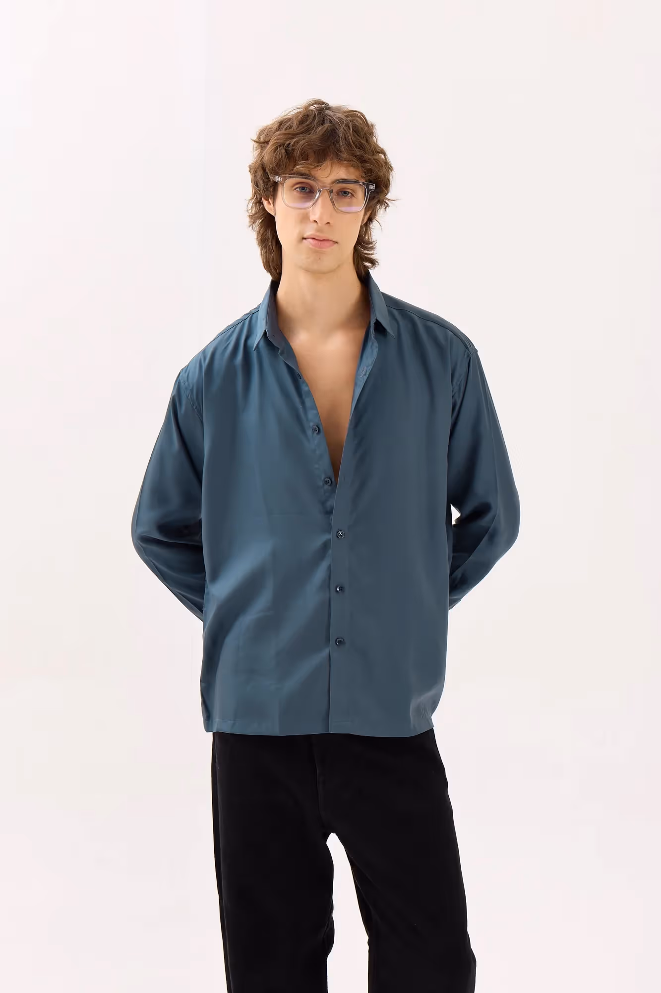 Slate Grey Drape Shirt  image 2