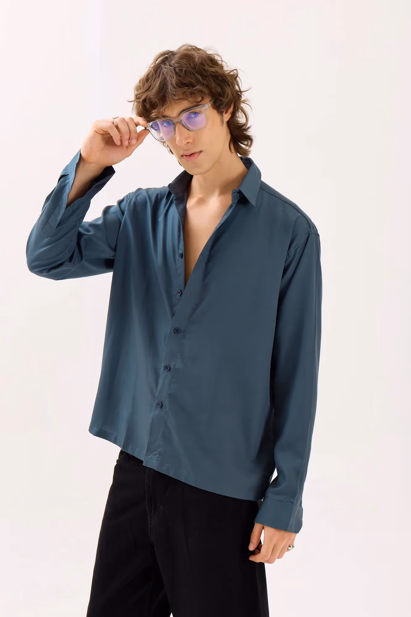 Slate Grey Drape Shirt  image 5
