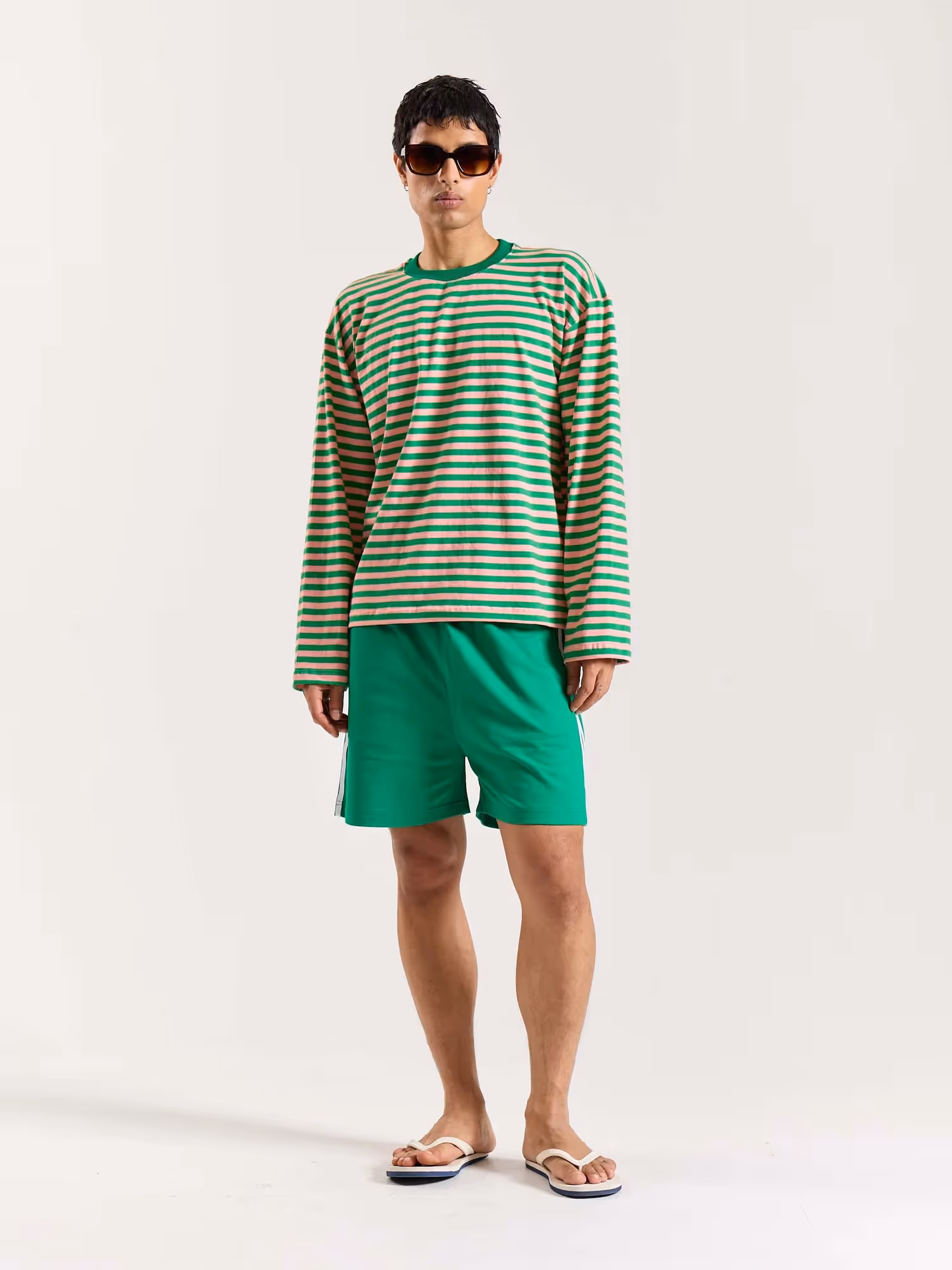 Sour Candy Striped Loose Fit Cropped T-Shirt image 1