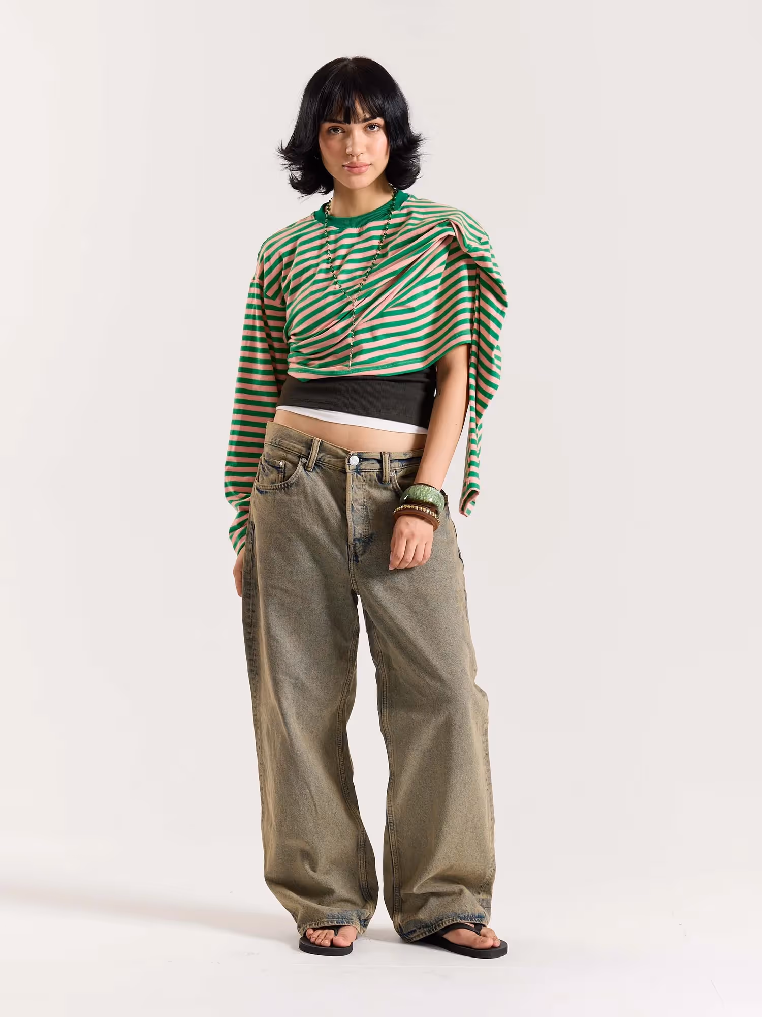 Sour Candy Striped Loose Fit Cropped T-Shirt image 2