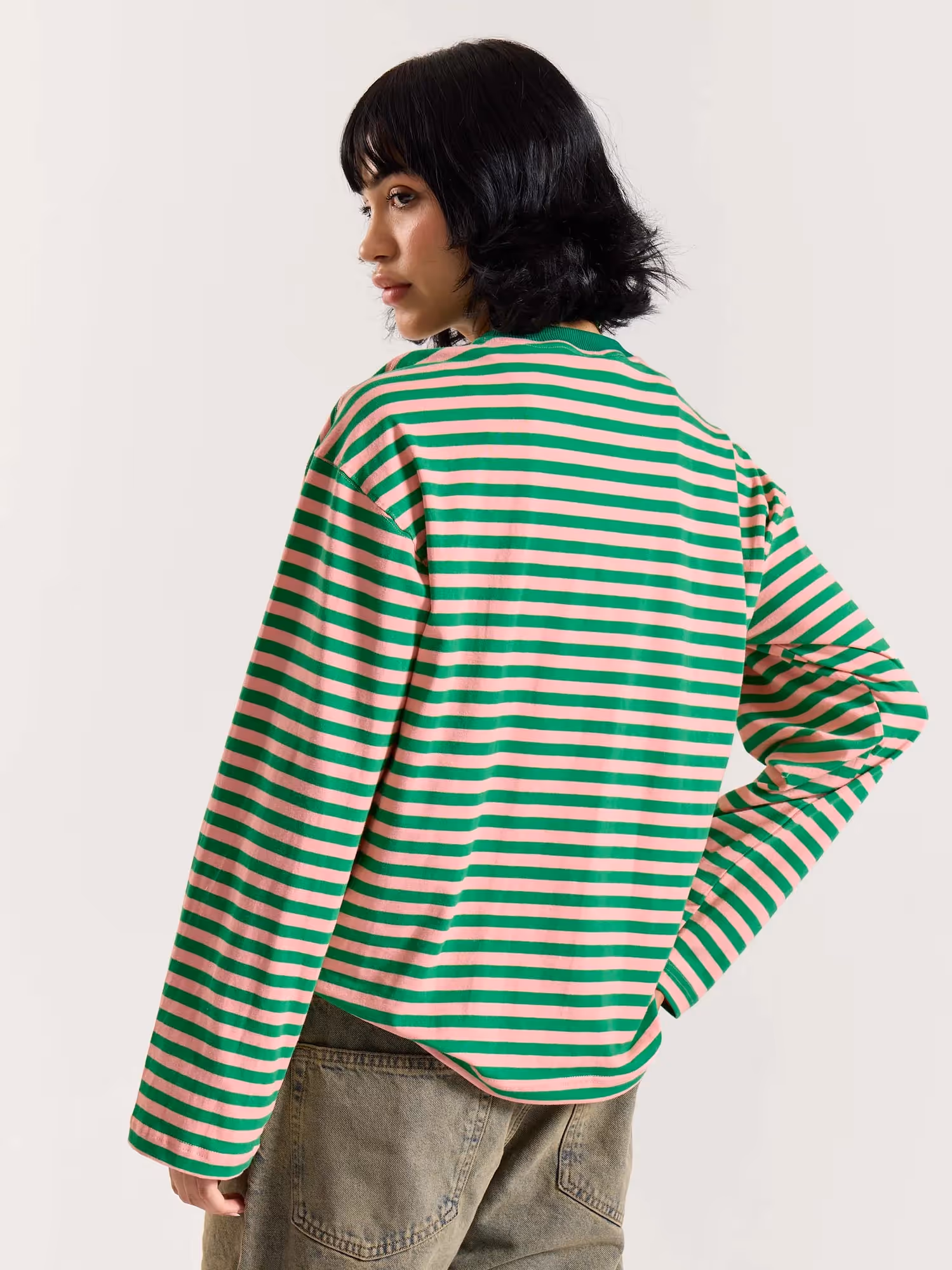 Sour Candy Striped Loose Fit Cropped T-Shirt image 7