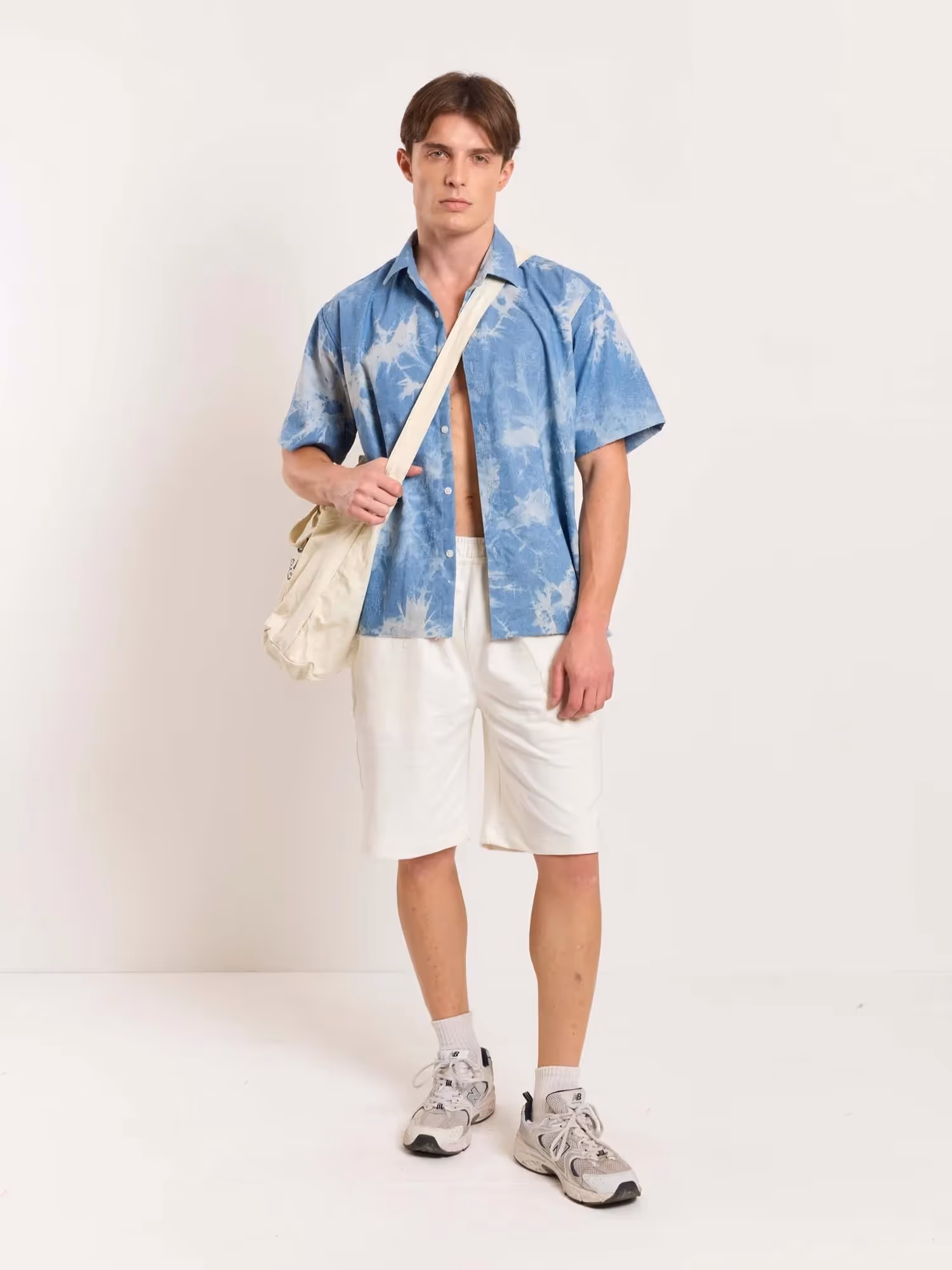 Star Embossed Denim Cropped Shirt image 1
