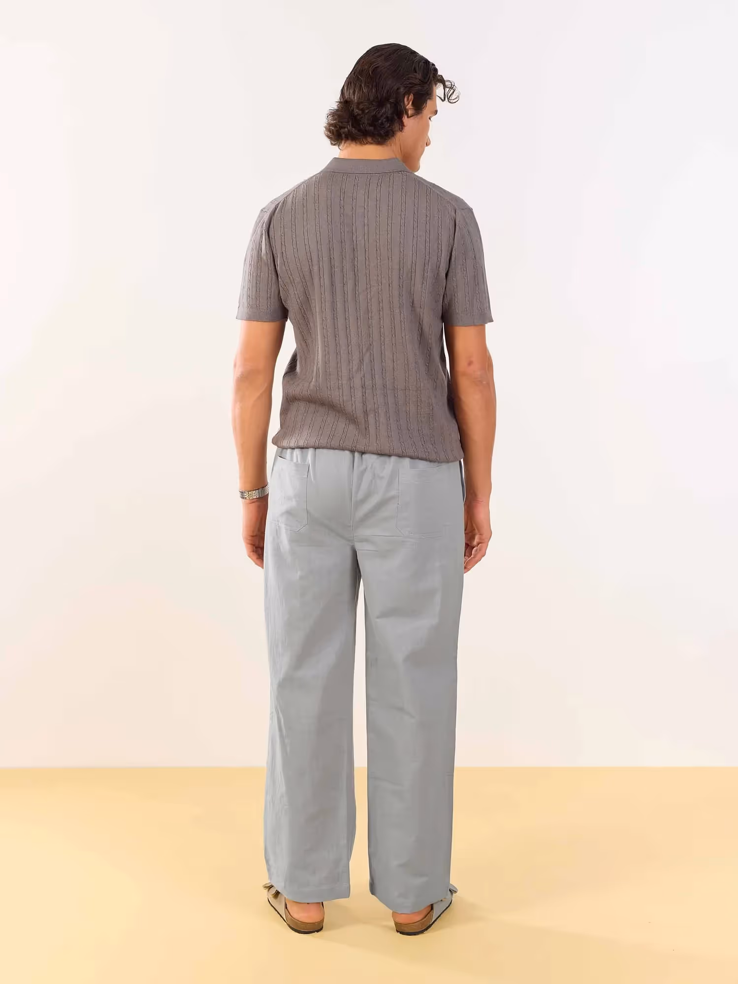 Stone Grey Linen Pull-on Pants  image 6