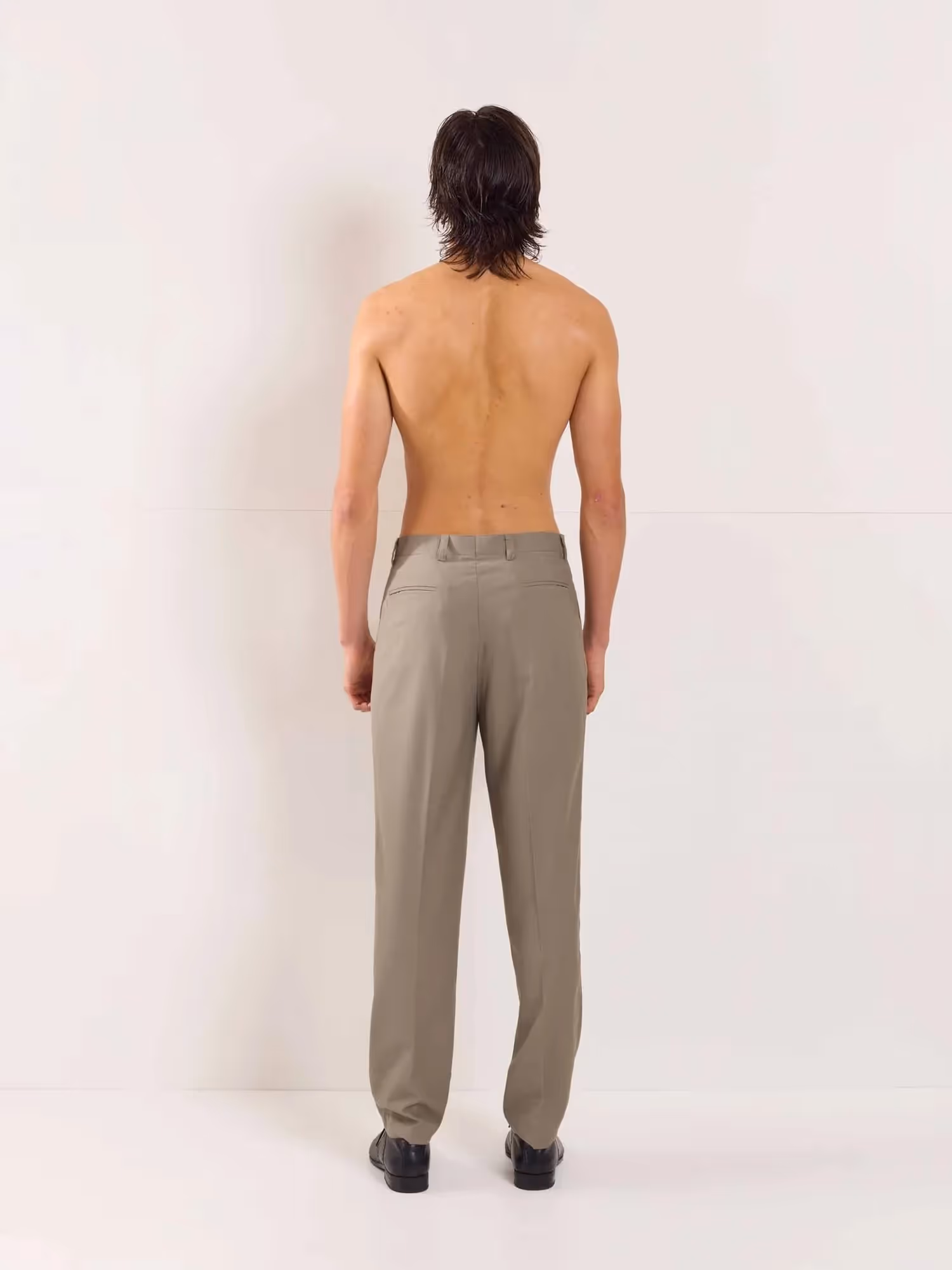Stone Grey Straight Fit Trousers image 3