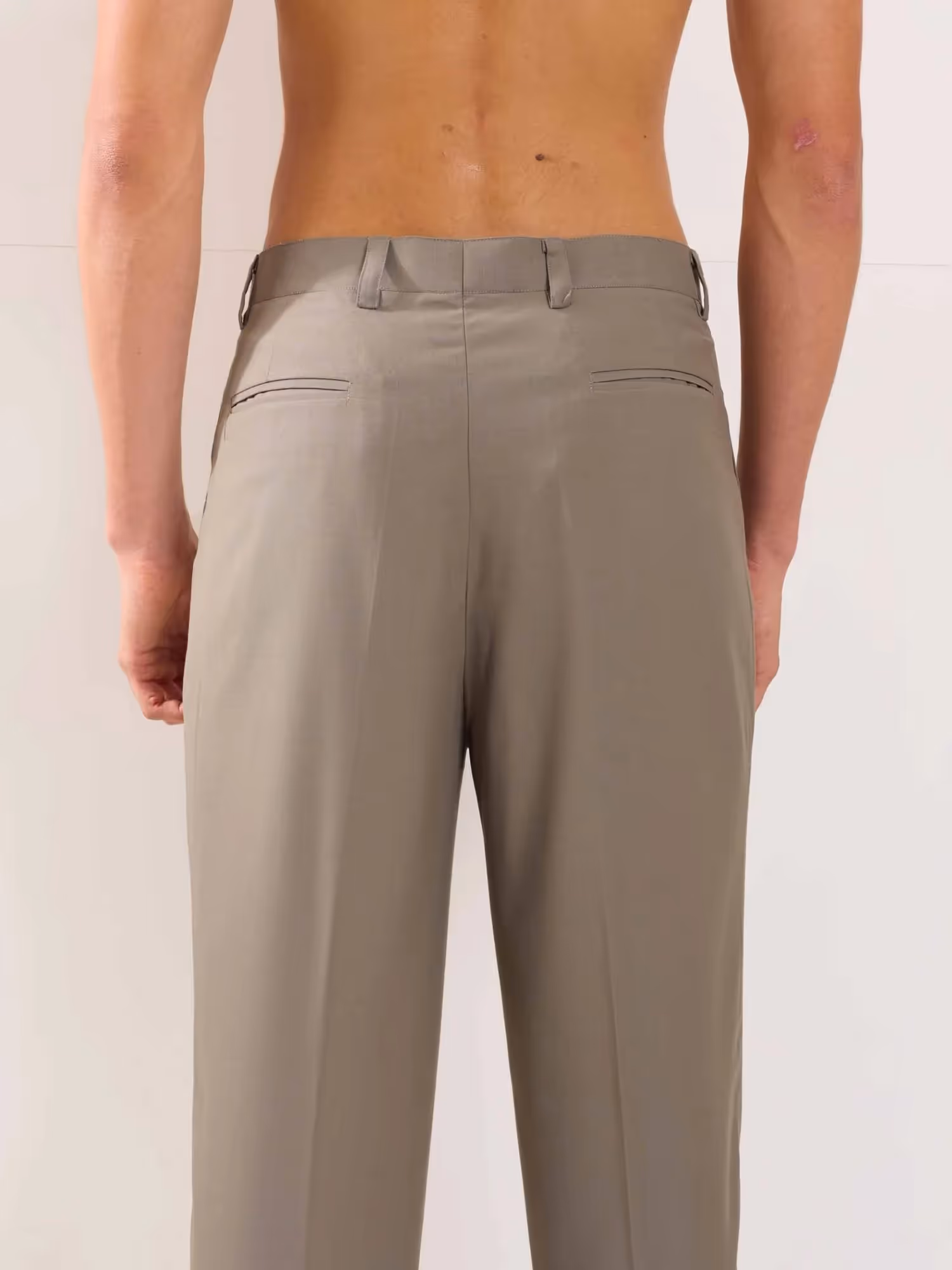 Stone Grey Straight Fit Trousers image 8