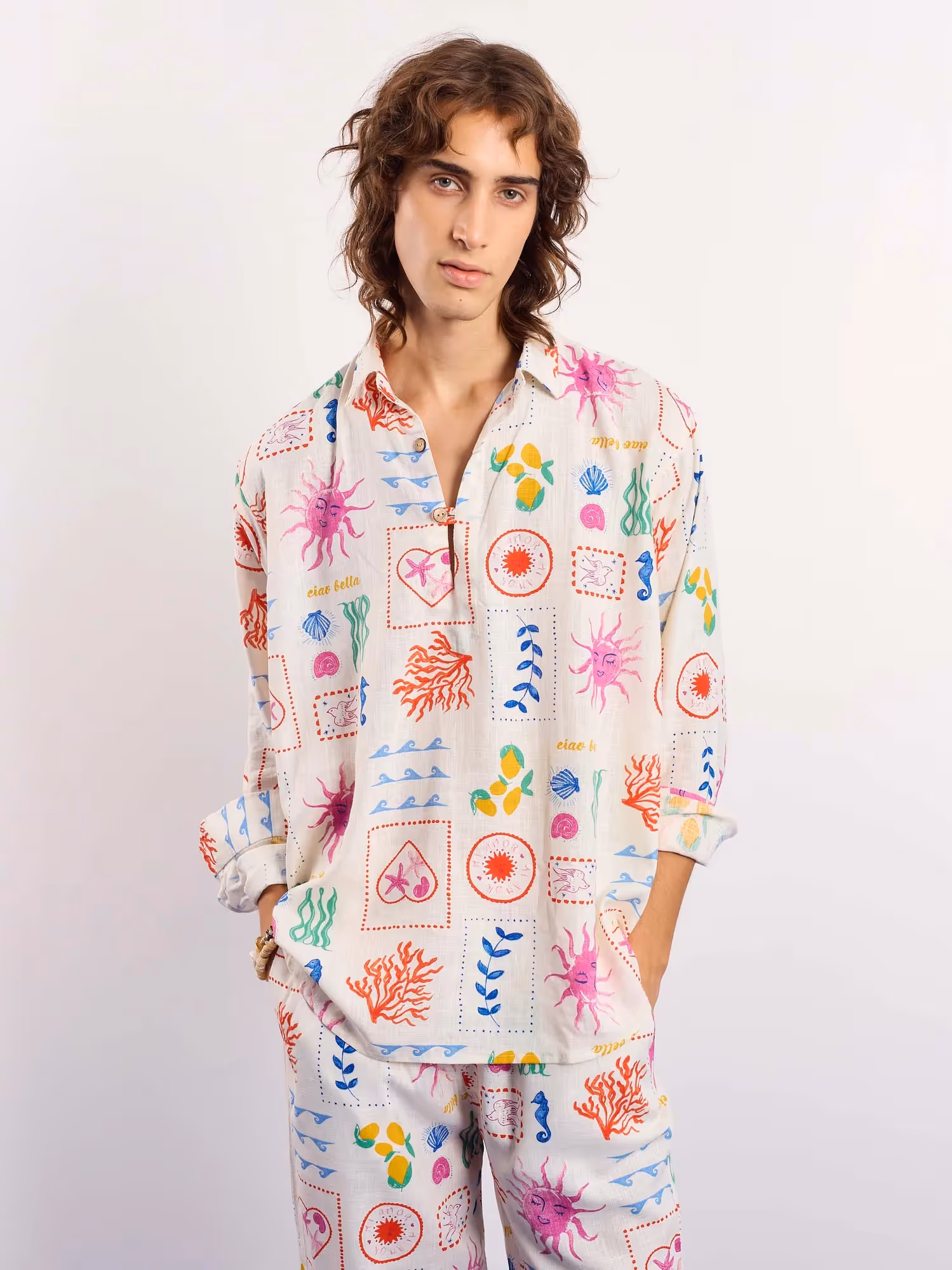 Sun & The Sea Printed Linen Pullover image 3