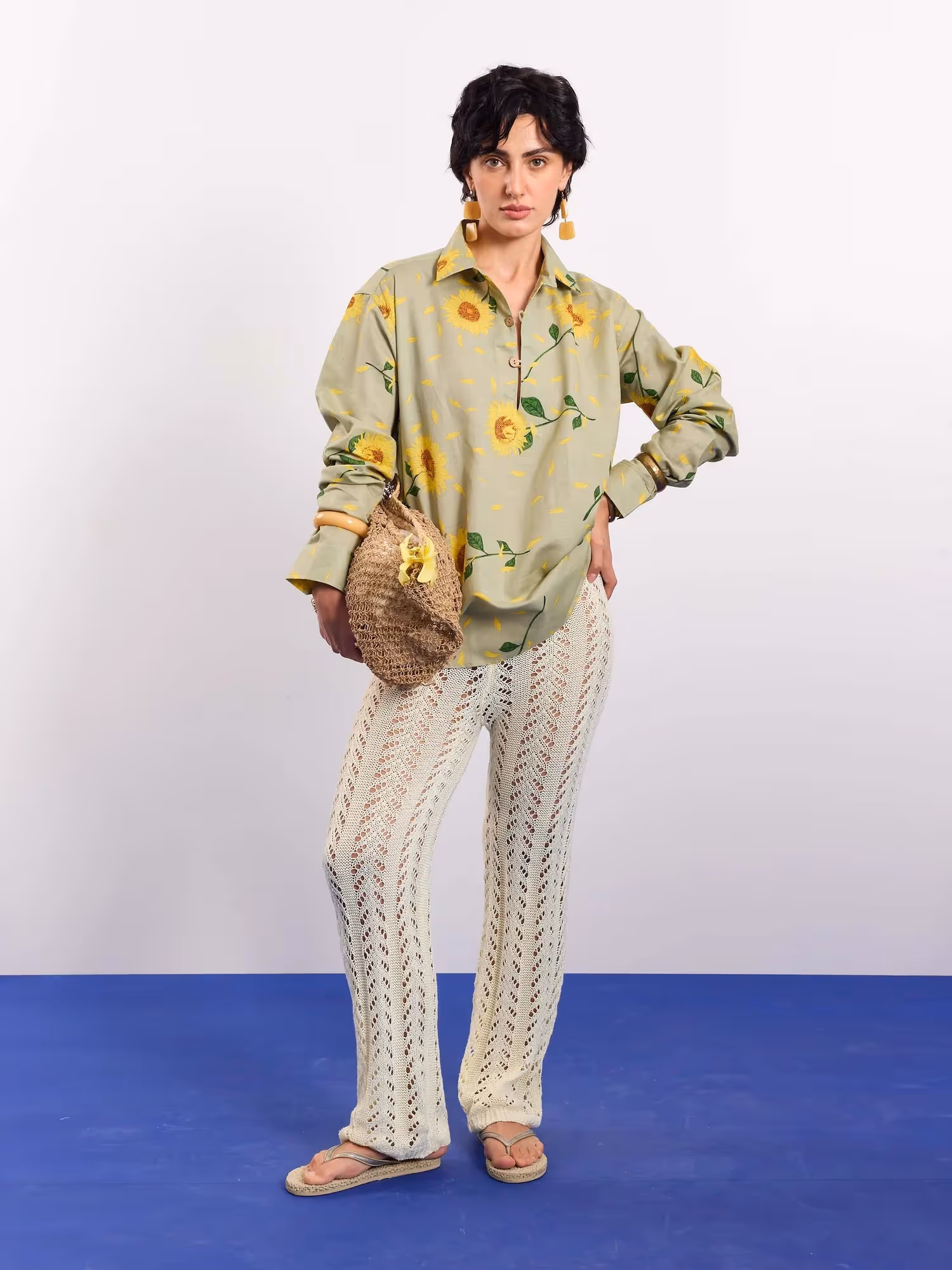 Sunflower Fields Linen Pullover image 2